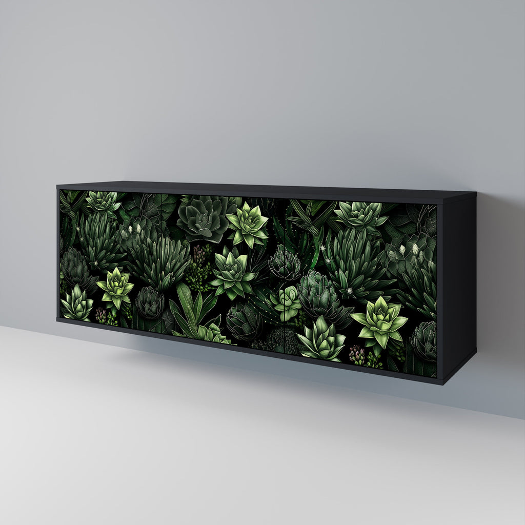 Buffet 3 portes SUCCULENT JUNGLE finition noire