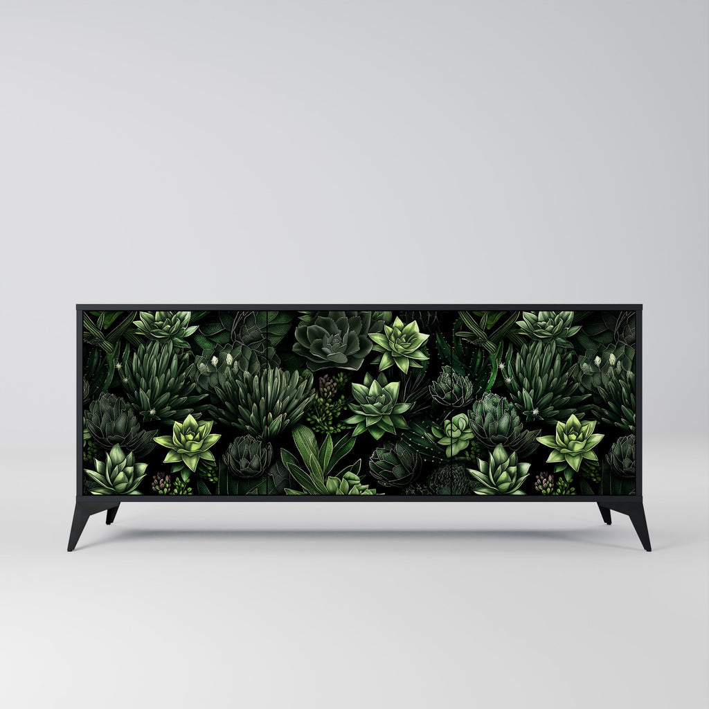 Buffet 3 portes SUCCULENT JUNGLE finition noire