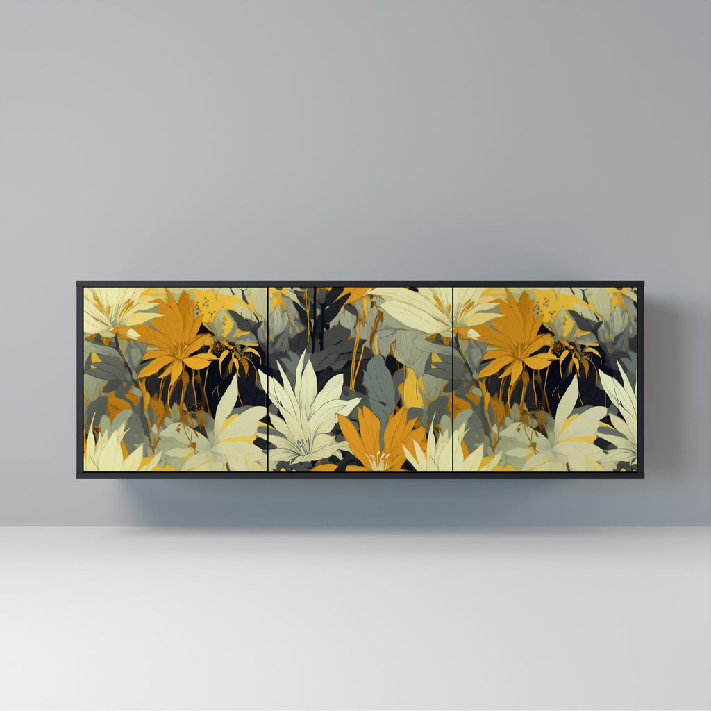 Buffet 3 portes SUNKISSED LILY finition noire