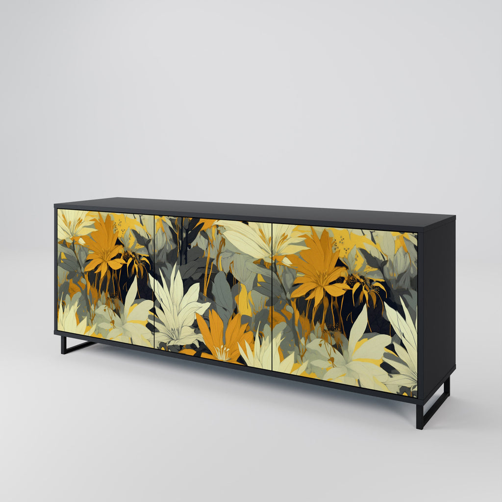 Buffet 3 portes SUNKISSED LILY finition noire