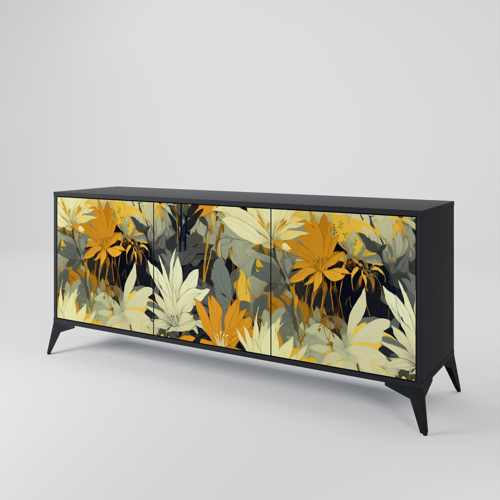 Buffet 3 portes SUNKISSED LILY finition noire