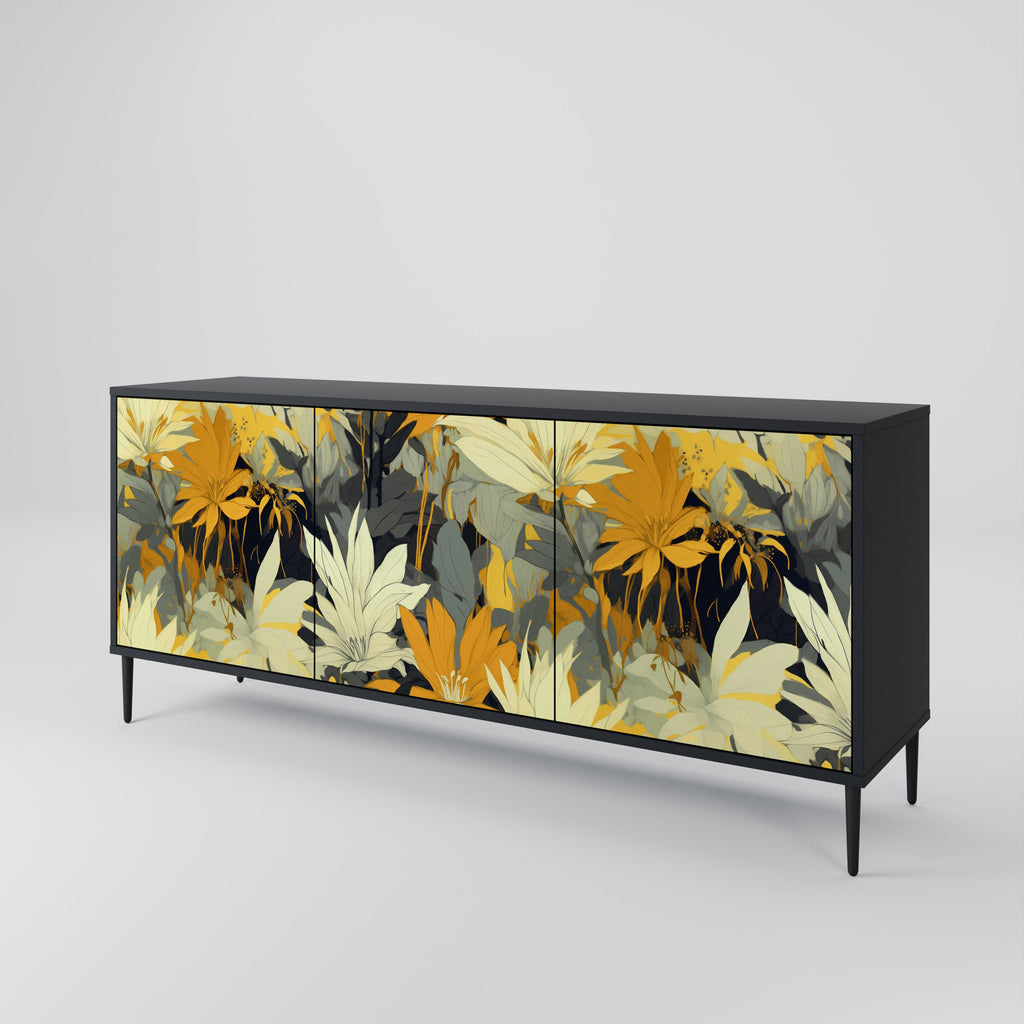 Buffet 3 portes SUNKISSED LILY finition noire