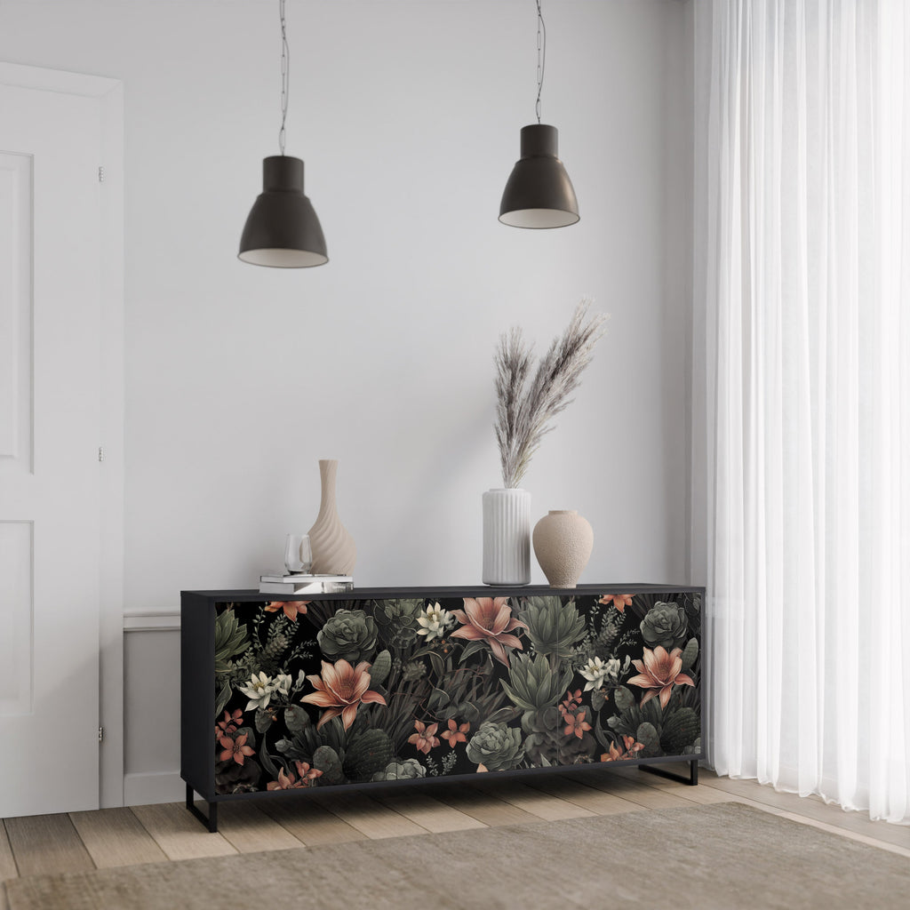 Buffet 3 portes SECRET VERDURE finition noire