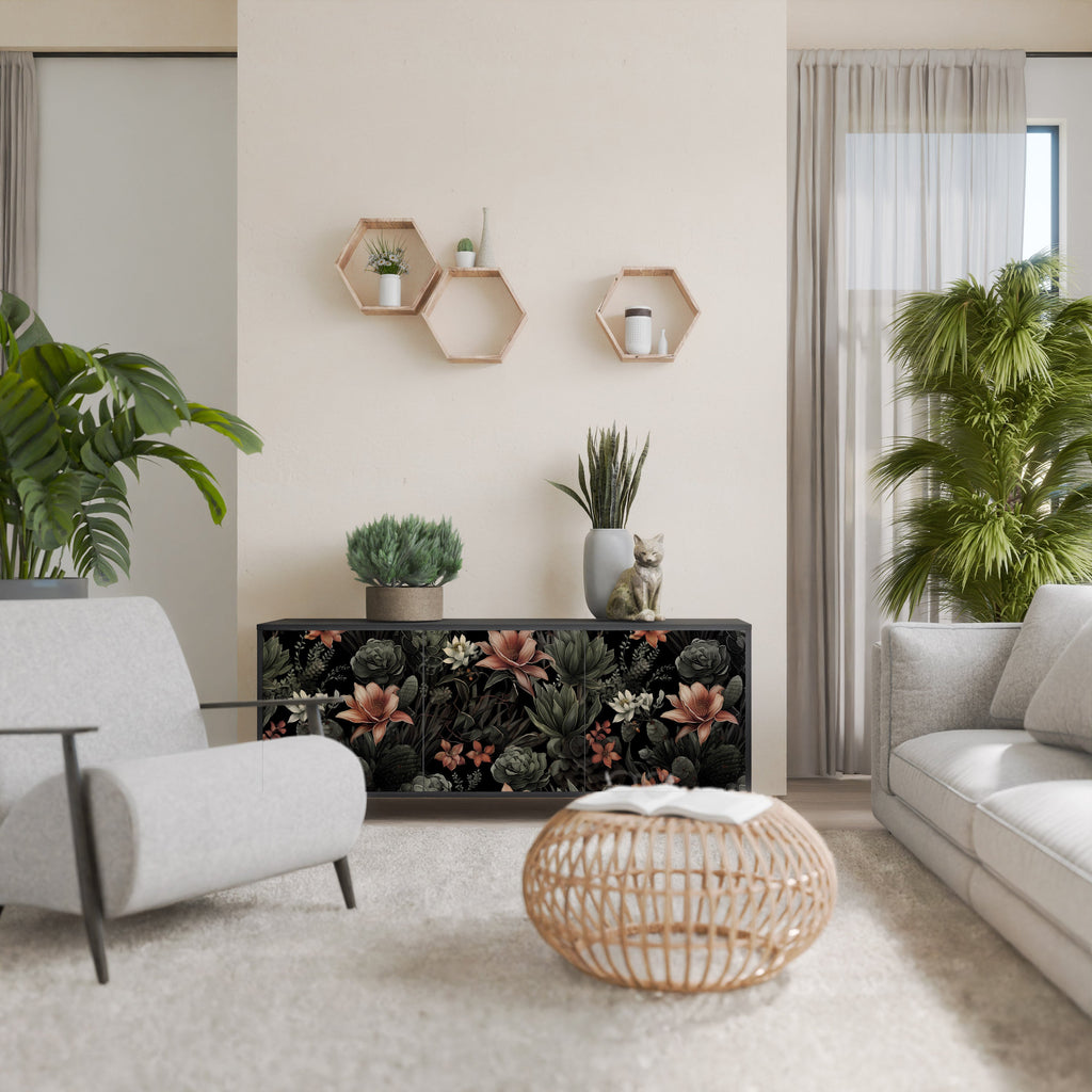 Buffet 3 portes SECRET VERDURE finition noire