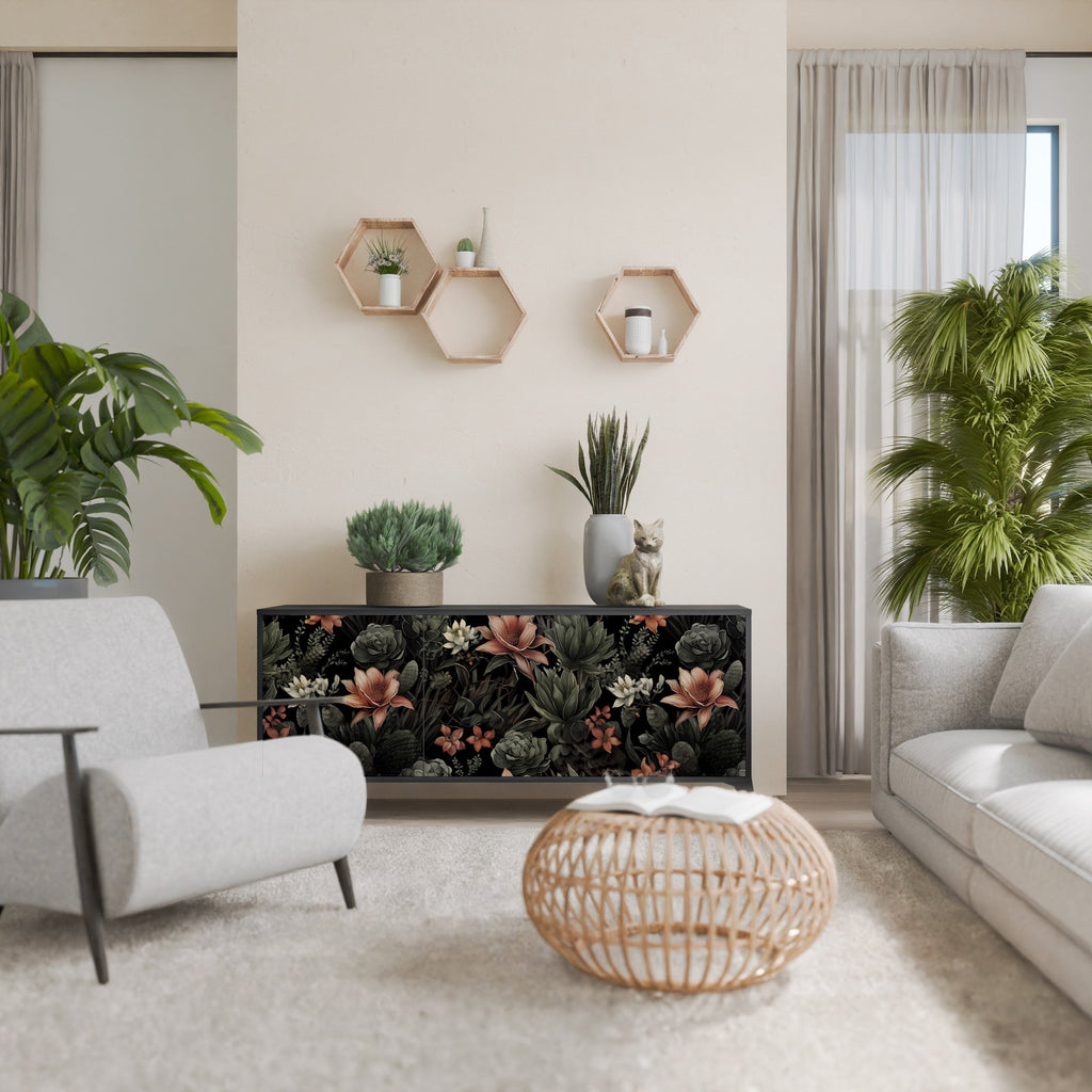 Buffet 3 portes SECRET VERDURE finition noire