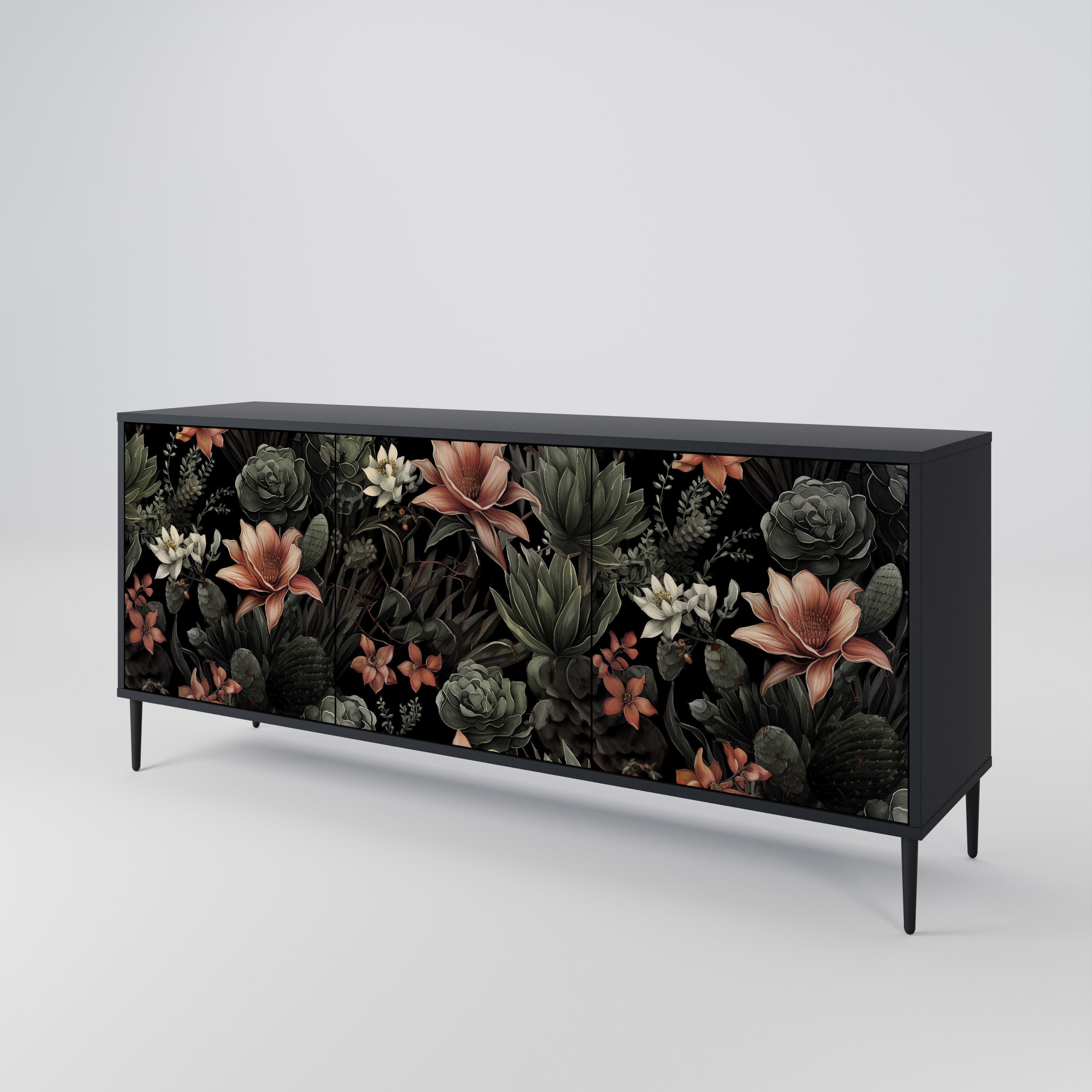 Buffet 3 portes SECRET VERDURE finition noire