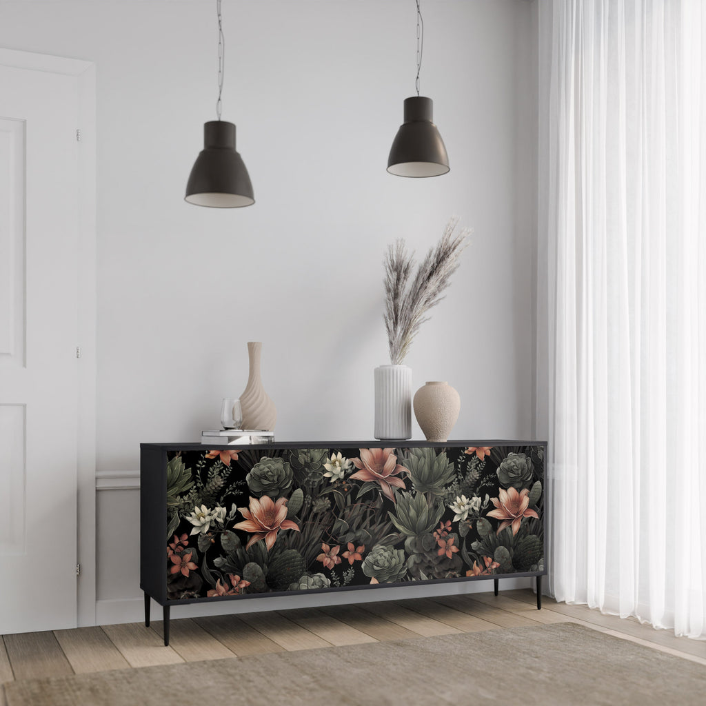 Buffet 3 portes SECRET VERDURE finition noire