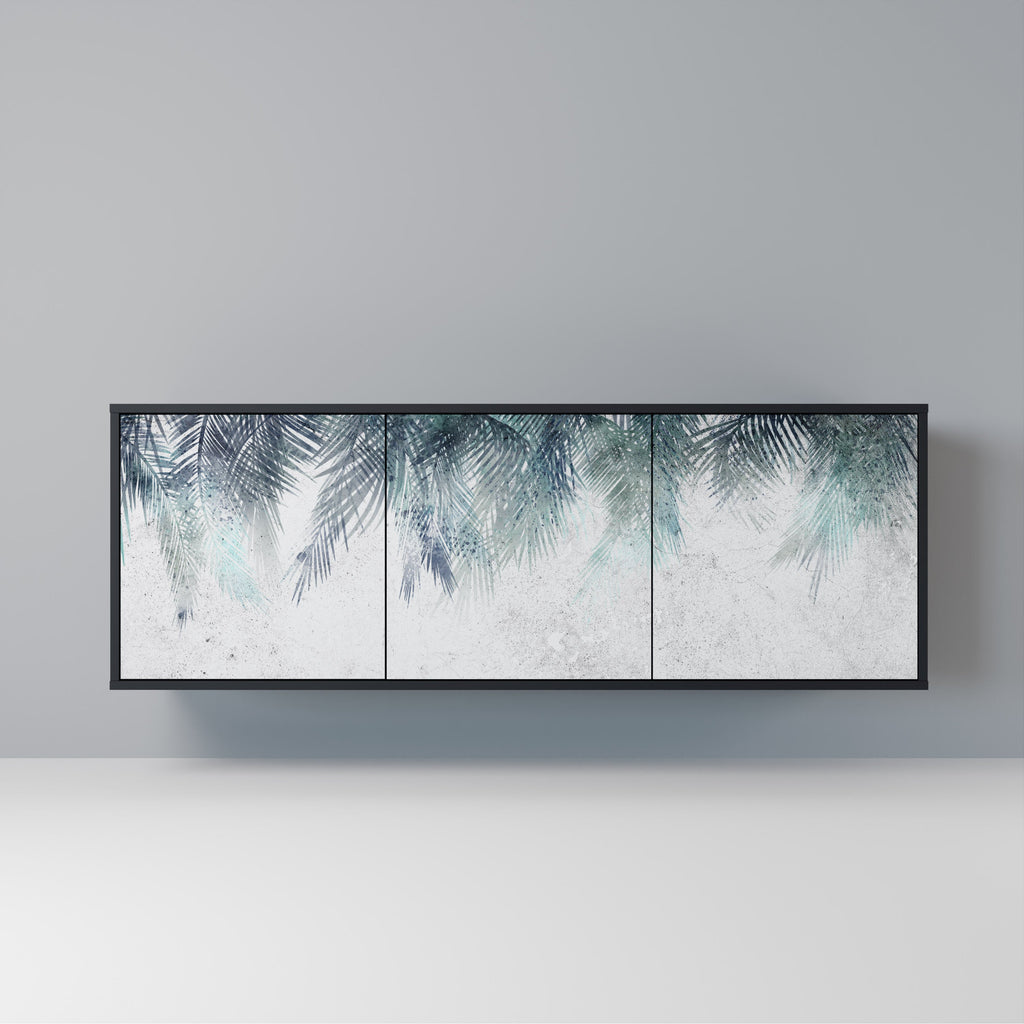 Buffet 3 portes PALM VEIL finition noire