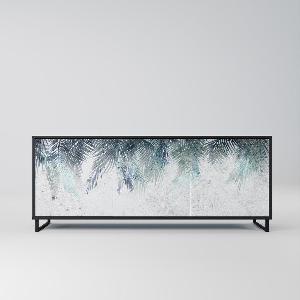 Buffet 3 portes PALM VEIL finition noire