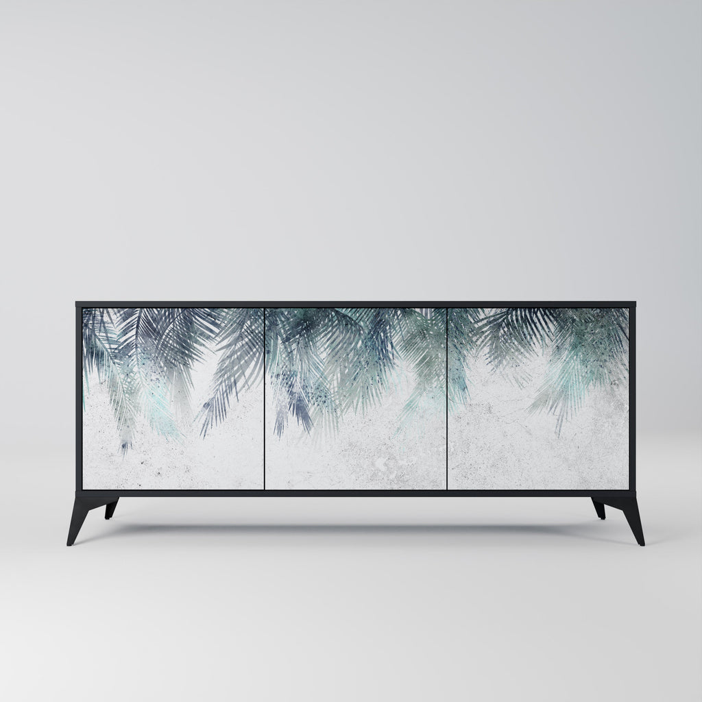 Buffet 3 portes PALM VEIL finition noire