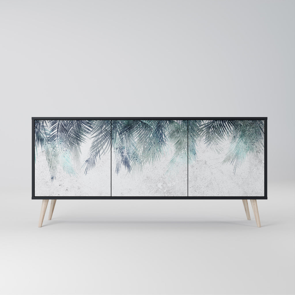 Buffet 3 portes PALM VEIL finition noire