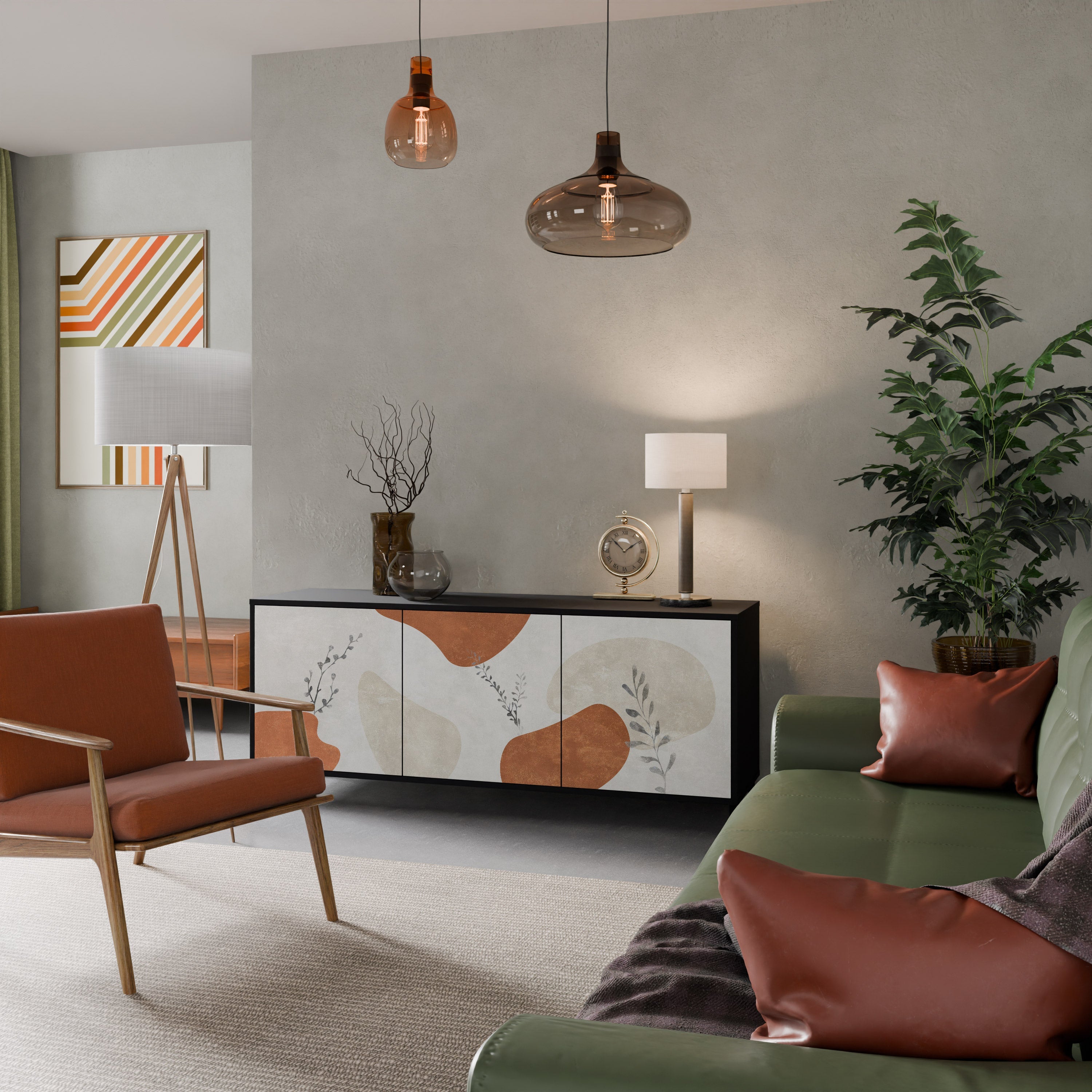 Buffet 3 portes TRANQUIL TWIG finition noire