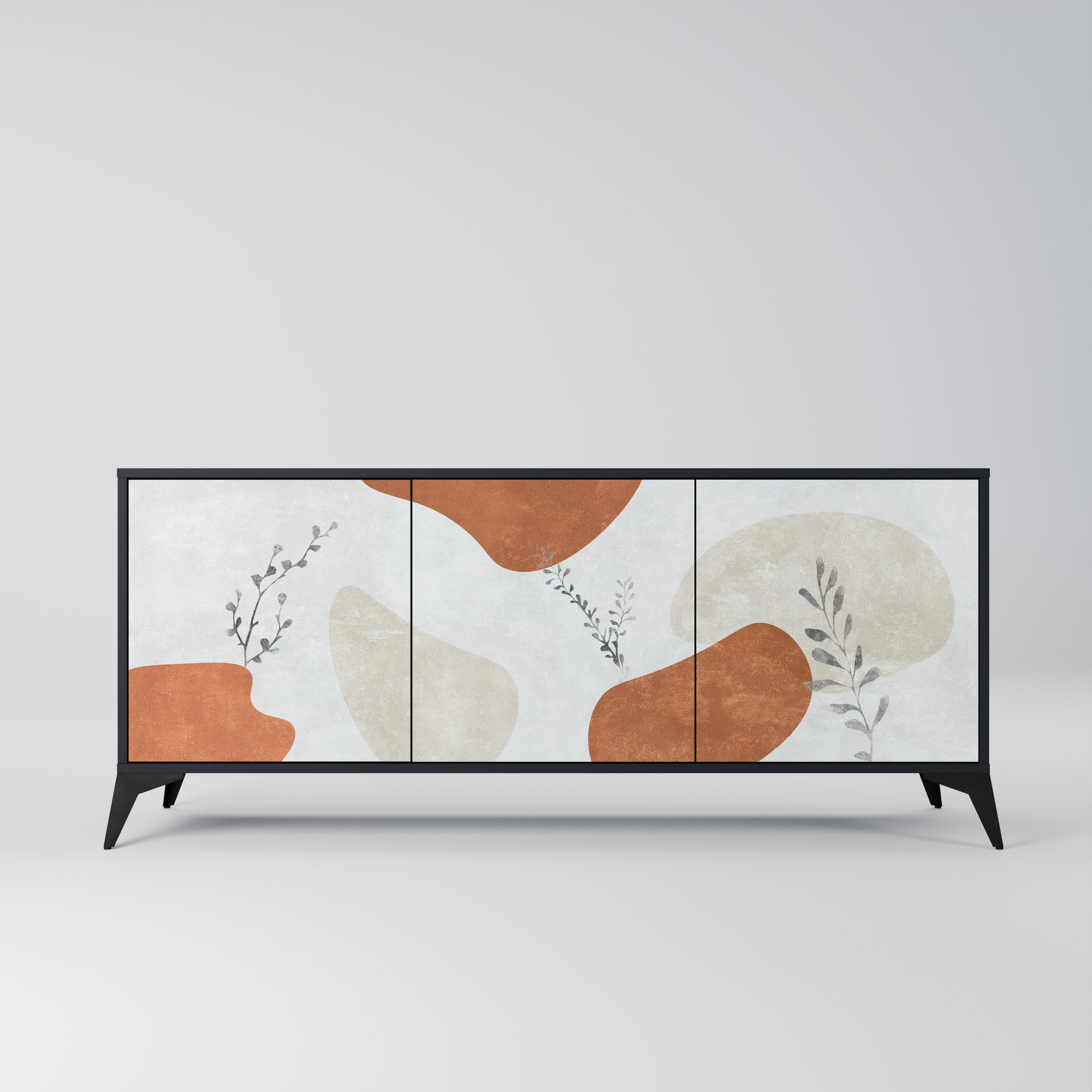 Buffet 3 portes TRANQUIL TWIG finition noire