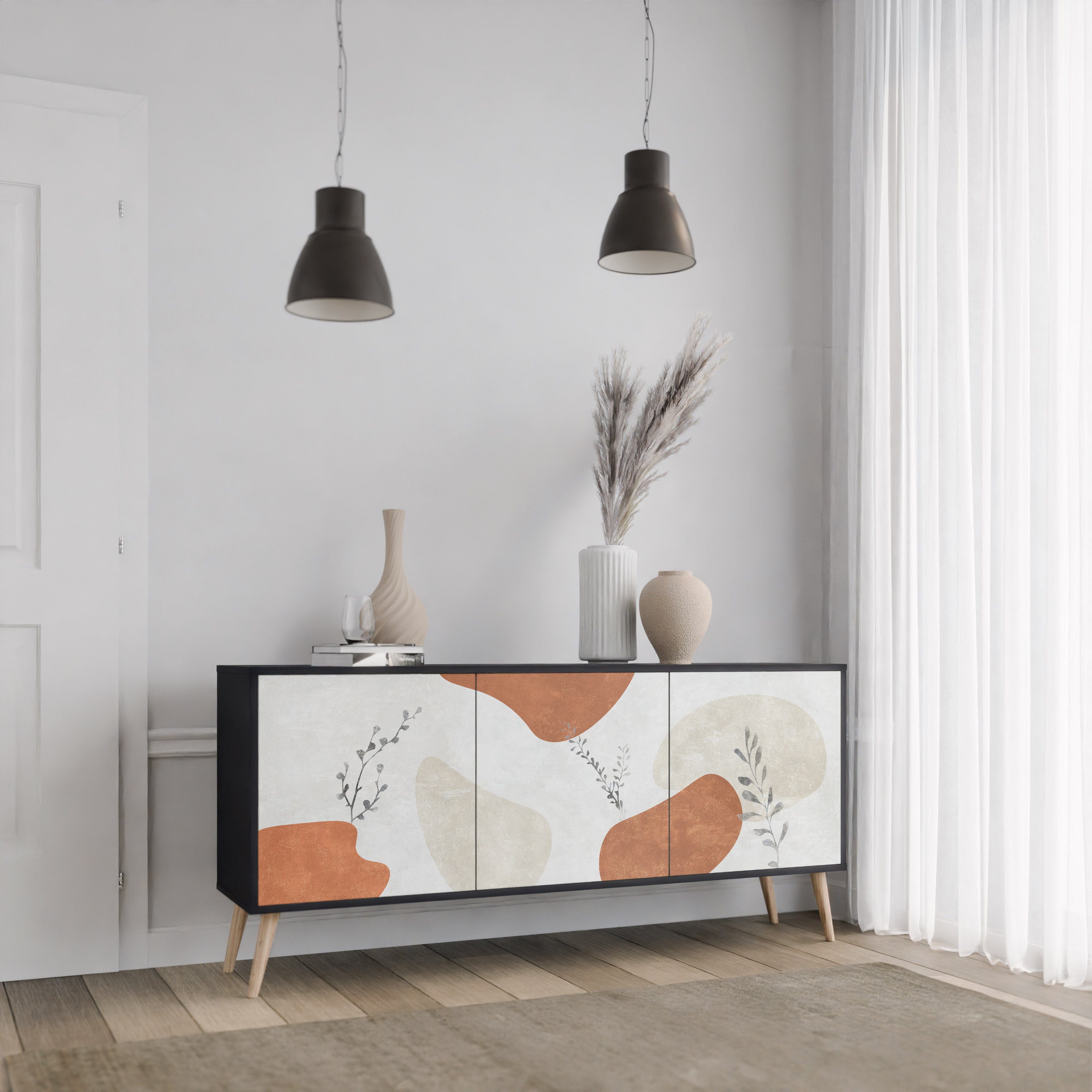 Buffet 3 portes TRANQUIL TWIG finition noire