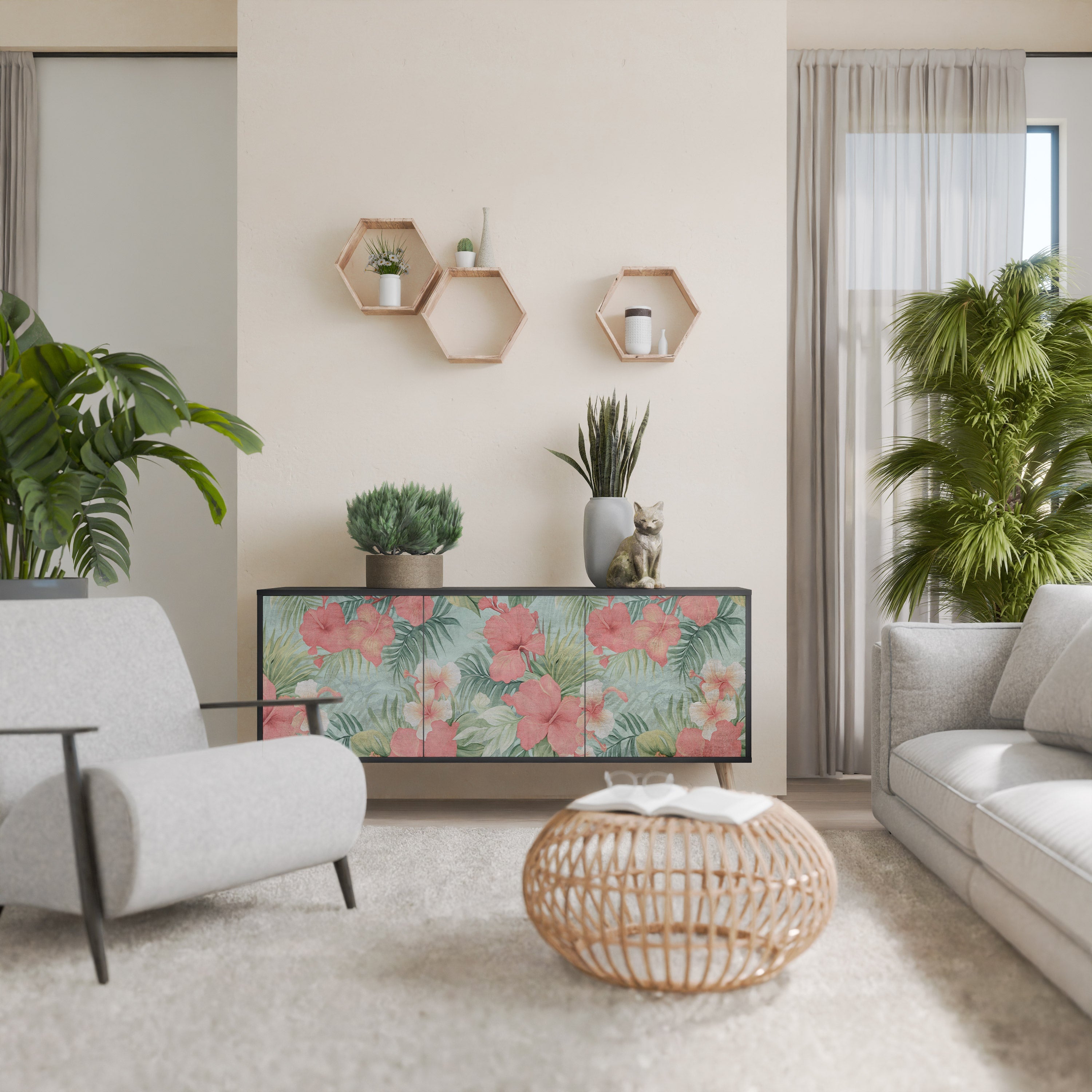 Buffet 3 portes HAWAIIAN SPIRIT finition noire