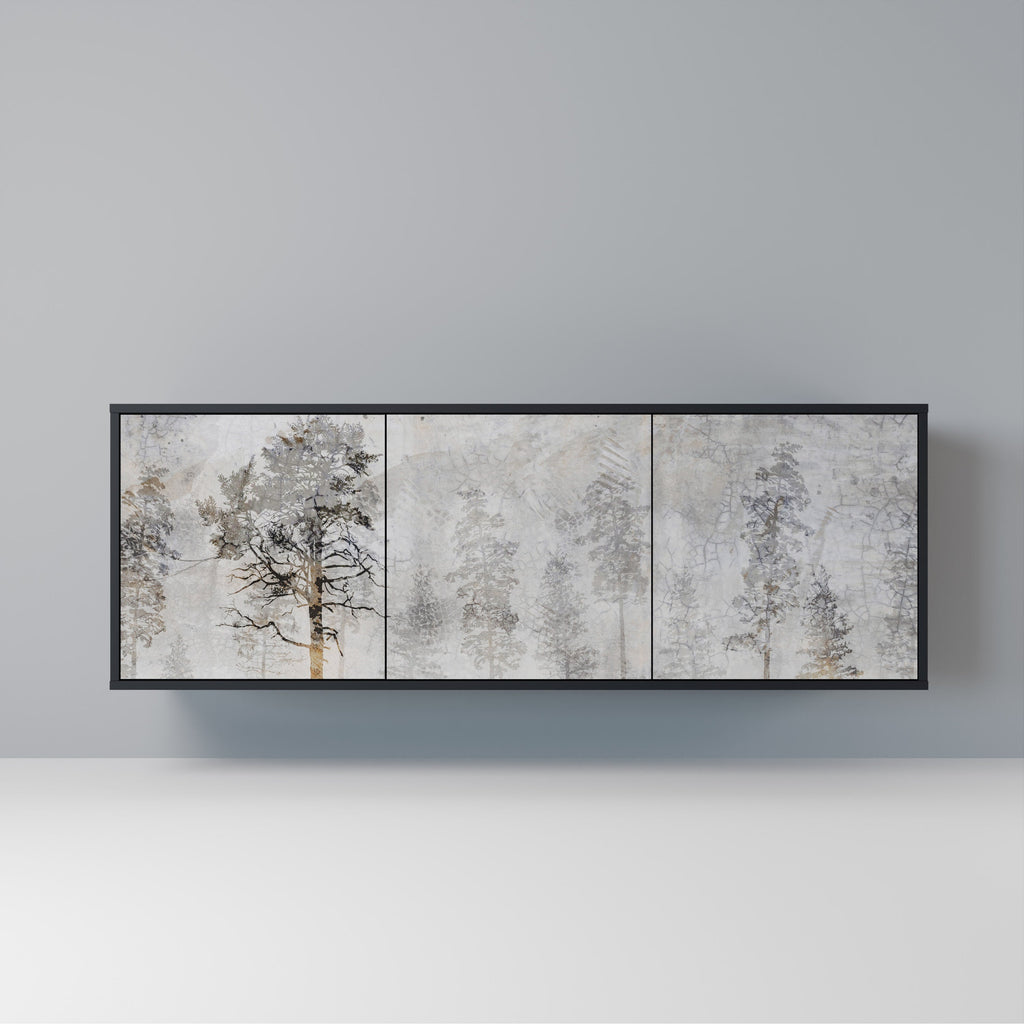 Buffet 3 portes FADE IN THE TREES en finition noire