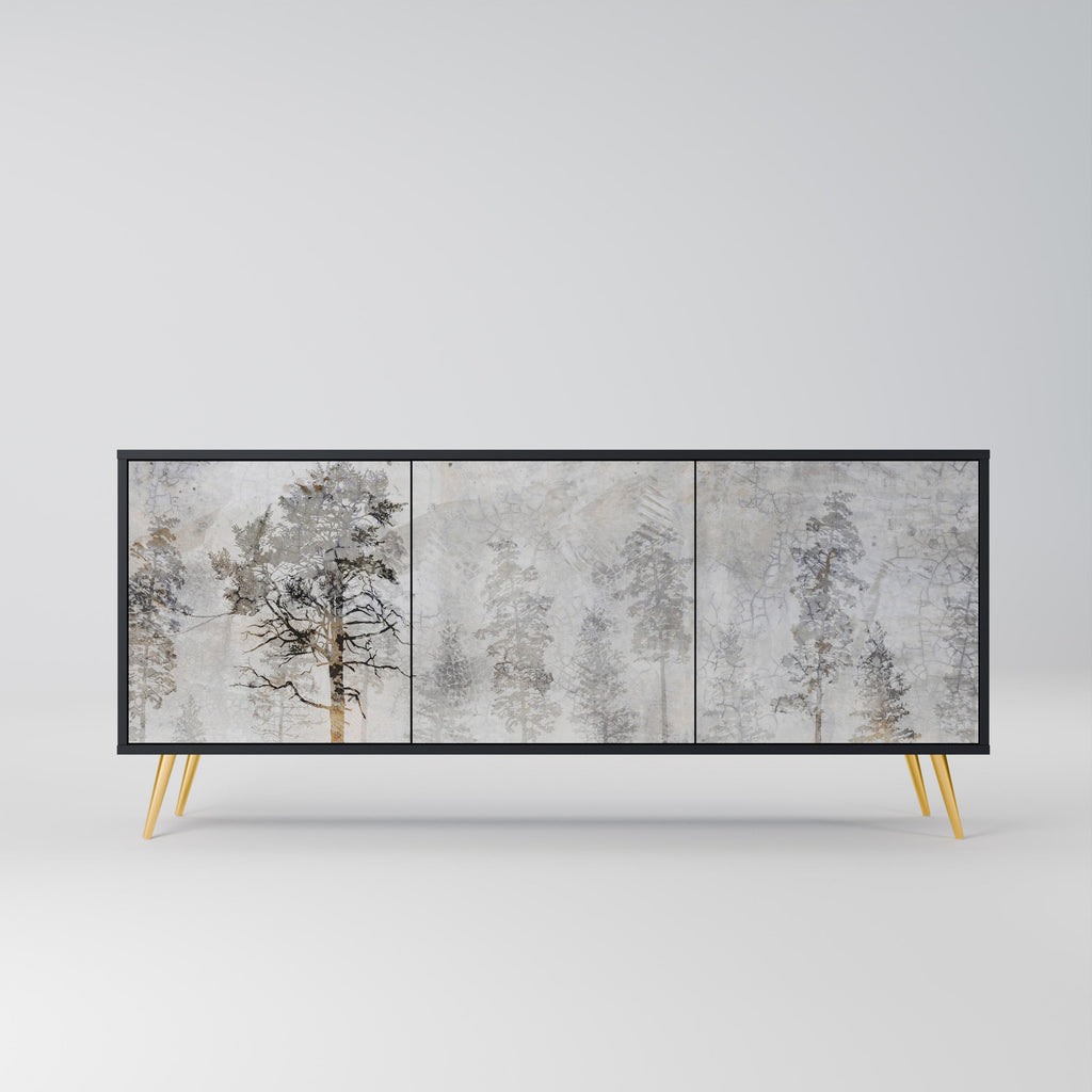Buffet 3 portes FADE IN THE TREES en finition noire