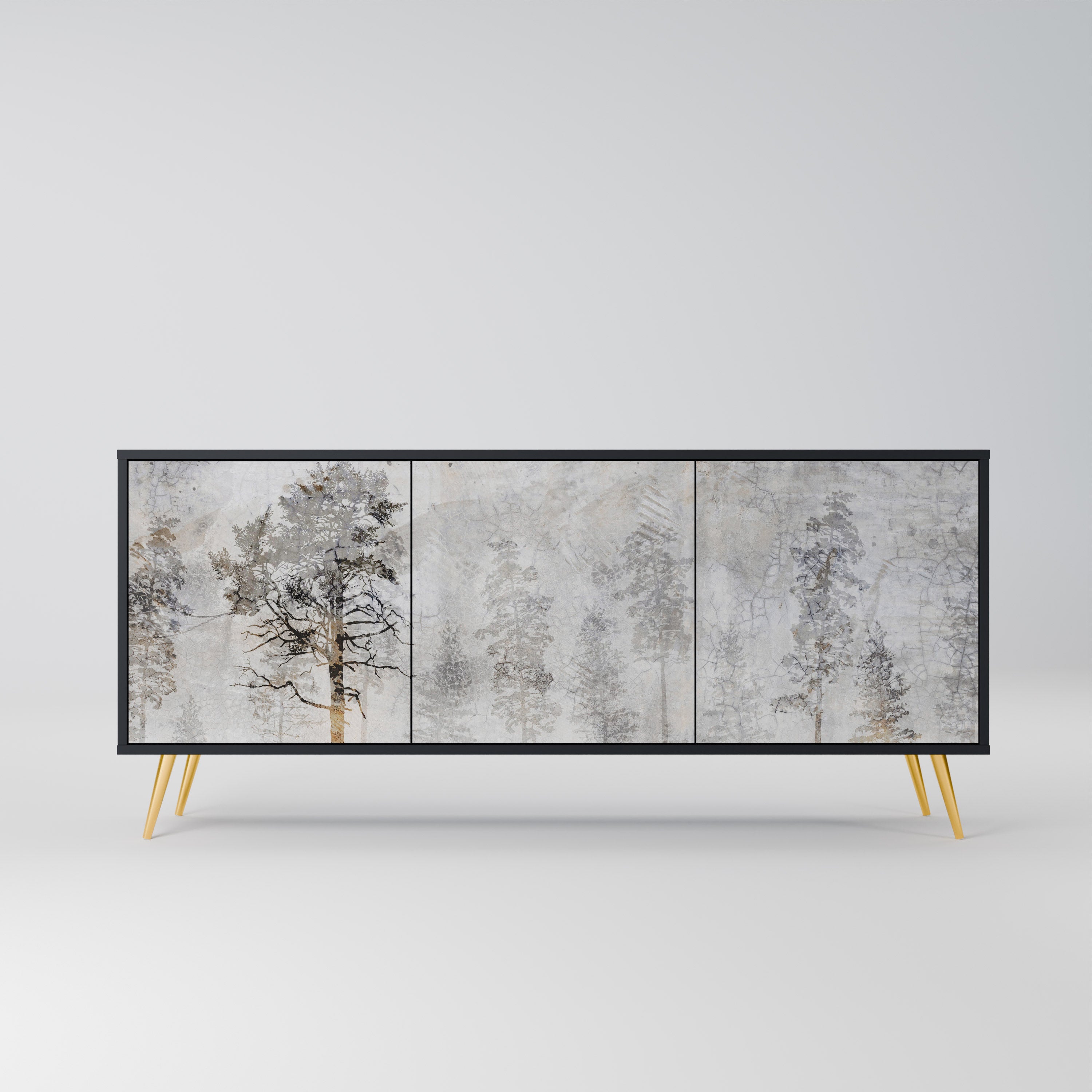 Buffet 3 portes FADE IN THE TREES en finition noire