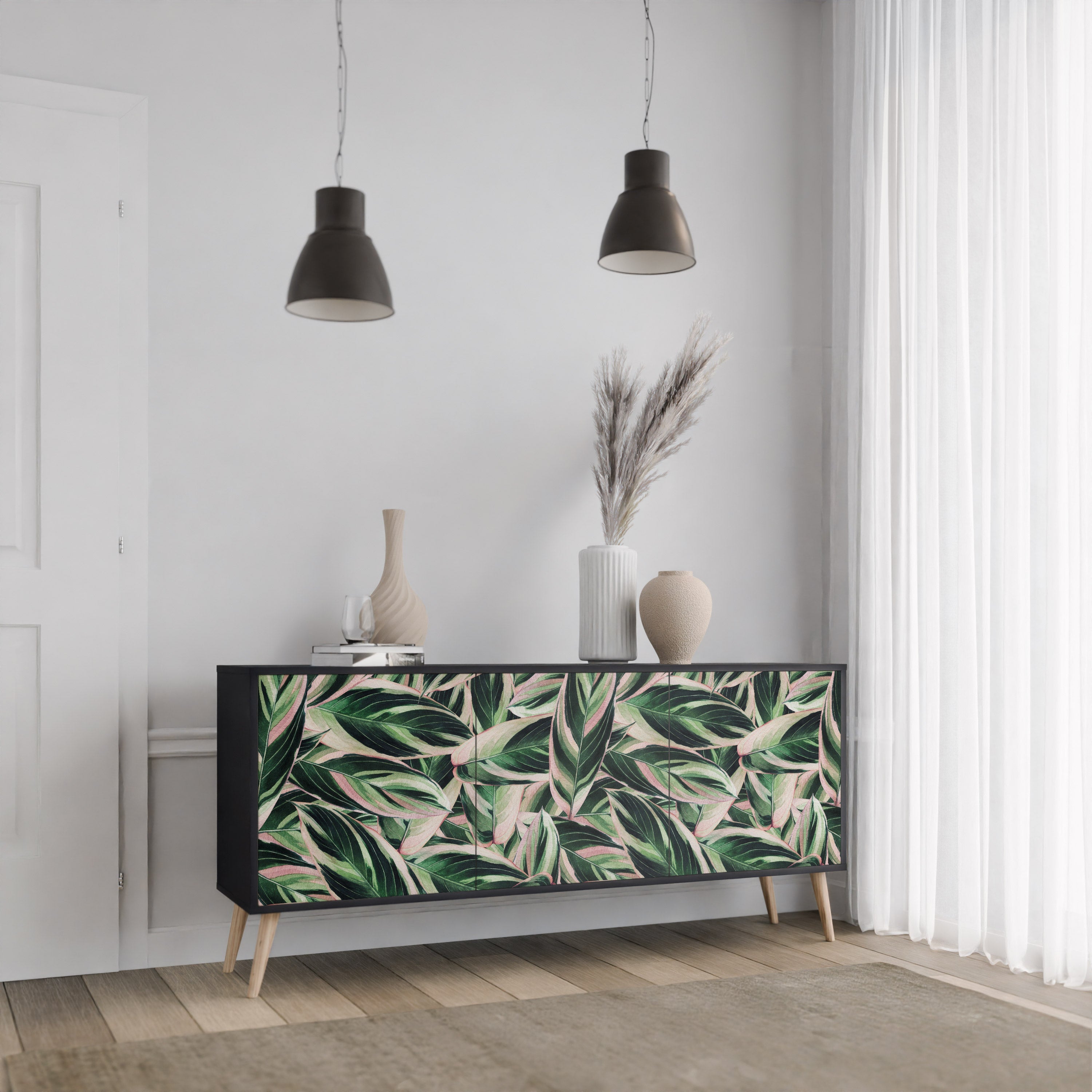 Buffet 3 portes EERIE STROMANTHE en finition noire