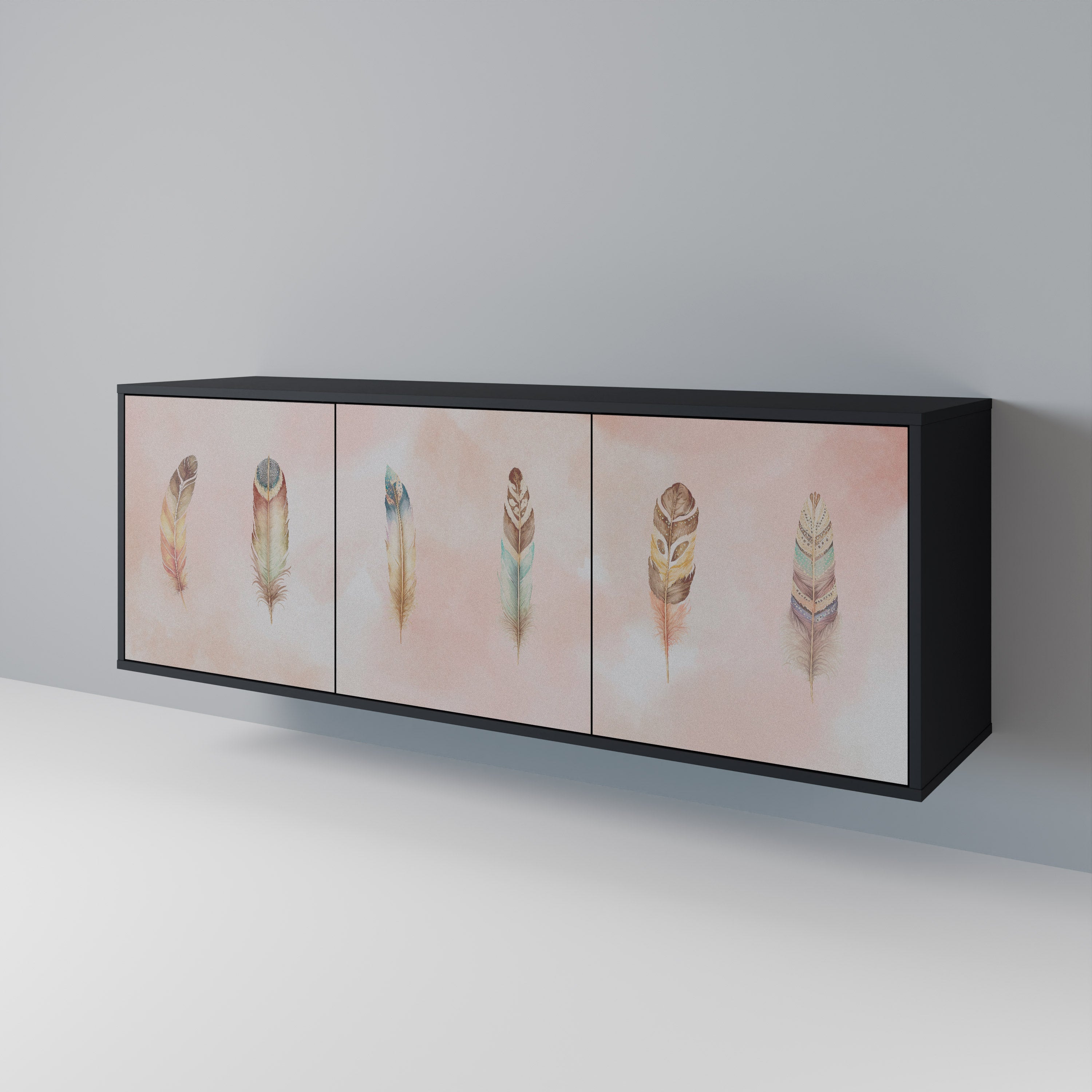 Buffet 3 portes DELIQUESCE en finition noire