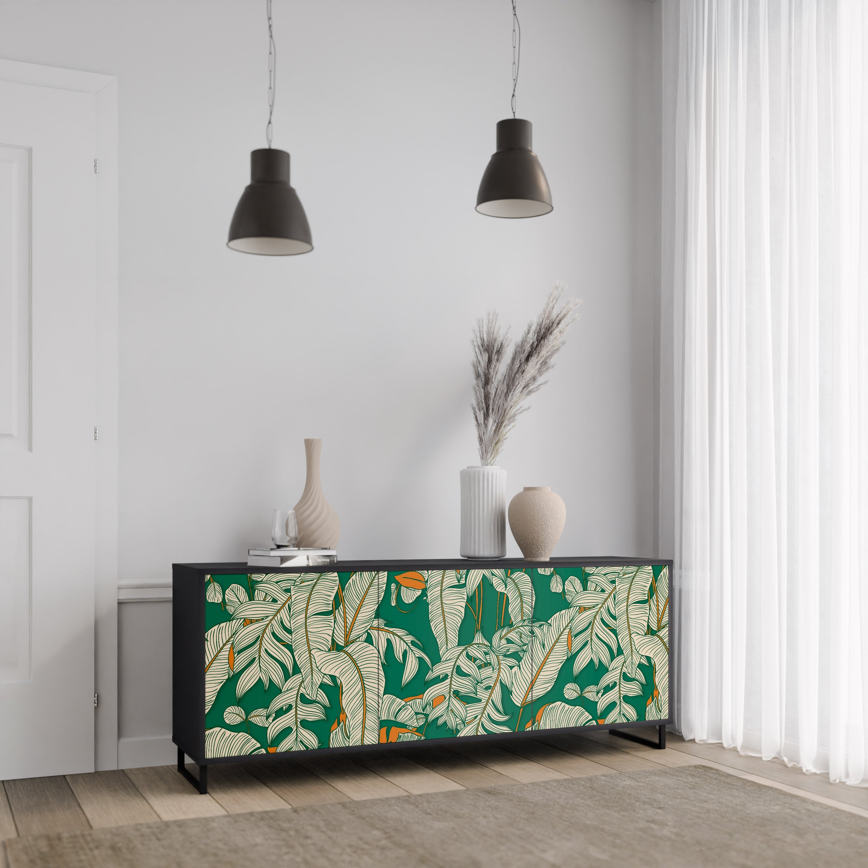Buffet 3 portes VERDANT PLEASURES finition noire