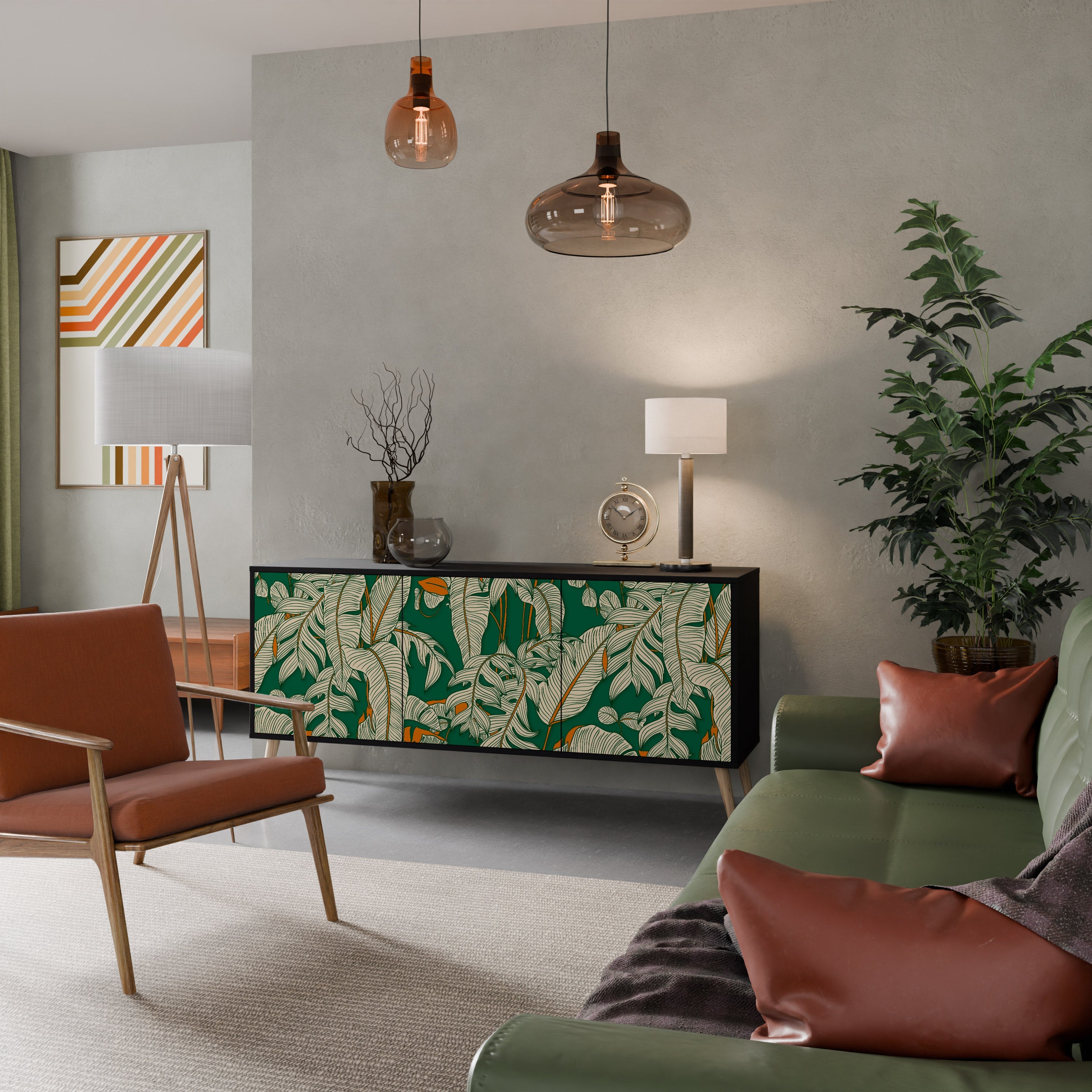 Buffet 3 portes VERDANT PLEASURES finition noire