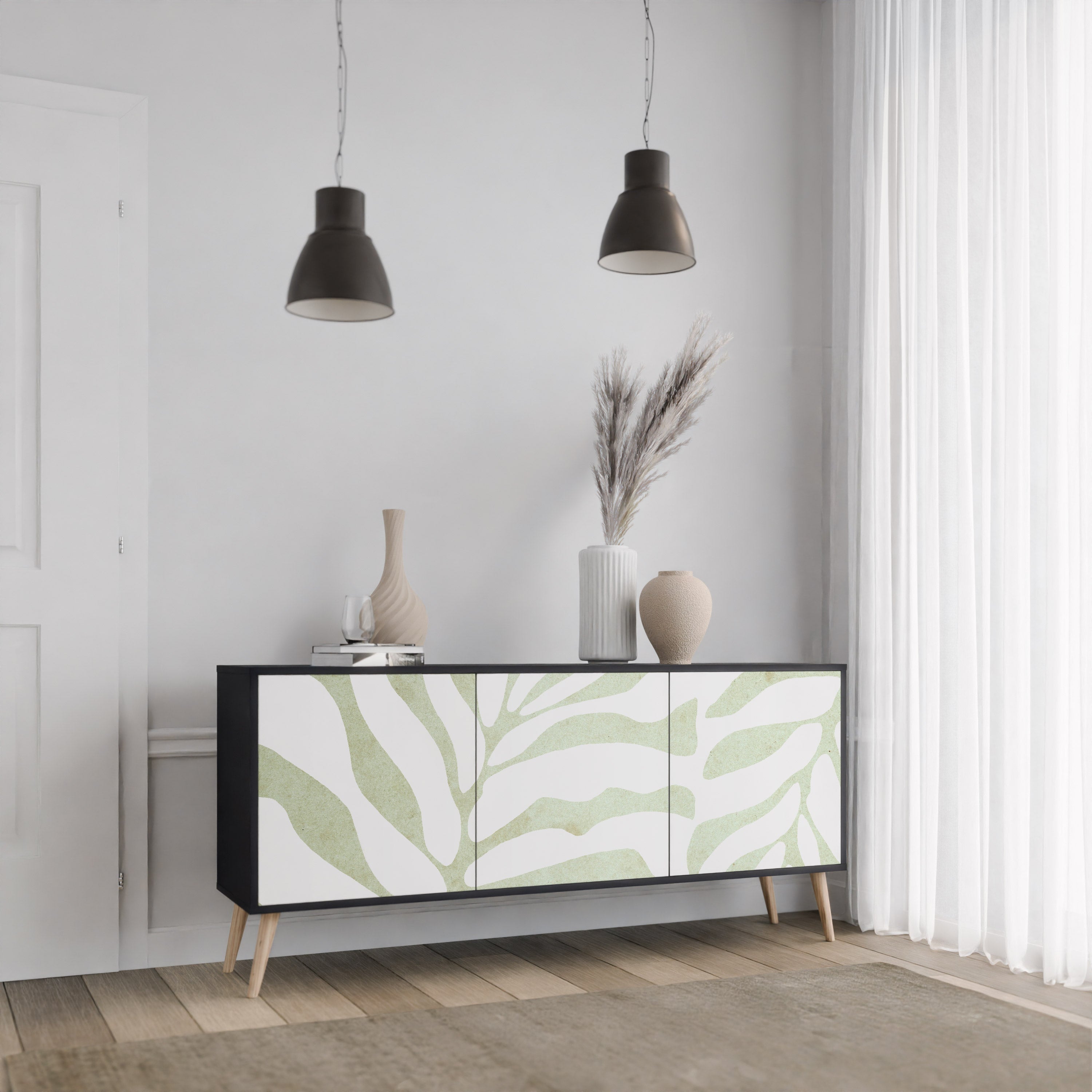 Buffet 3 portes BOTANICAL SPARK finition noire