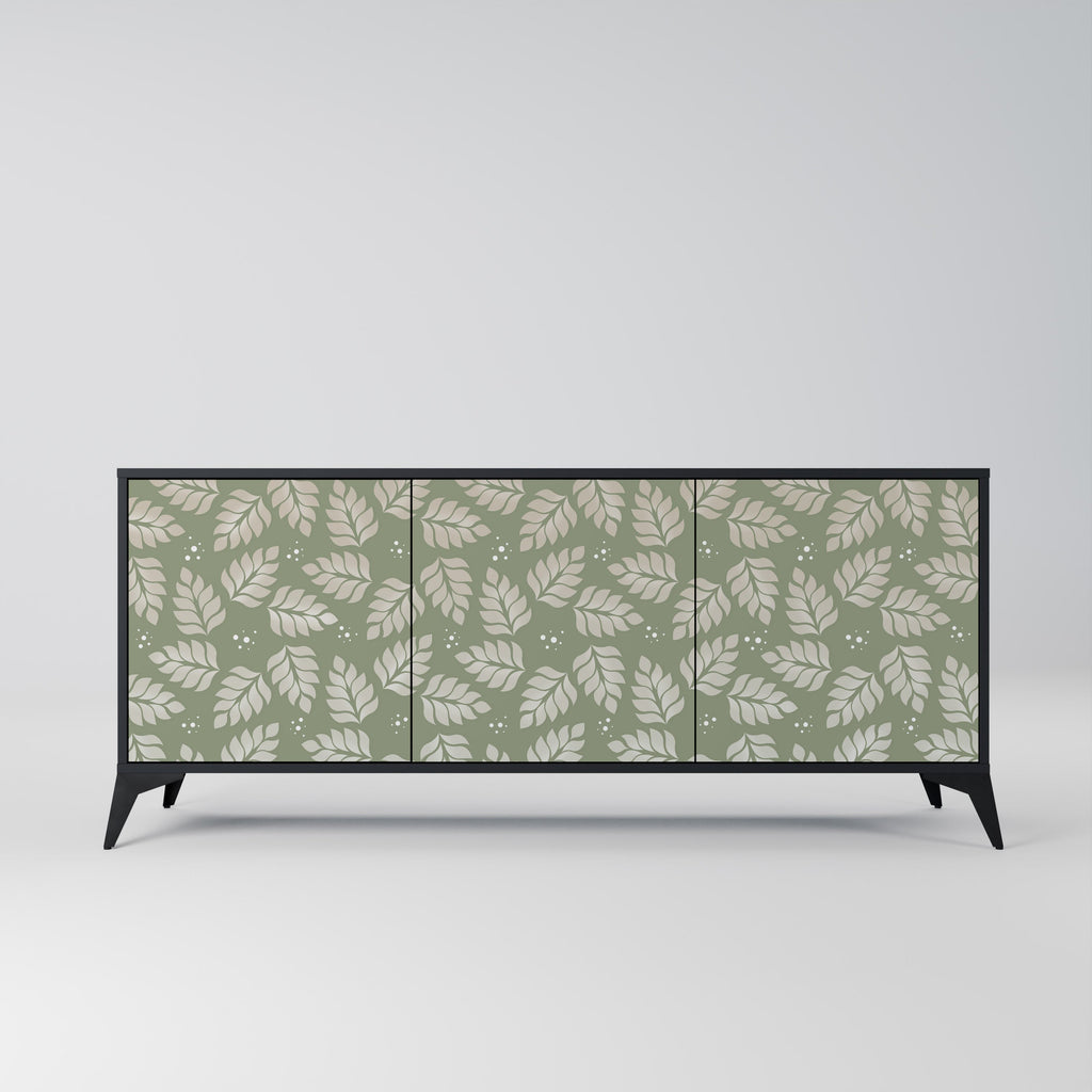 Buffet 3 portes LEAVES ON GREEN finition noire