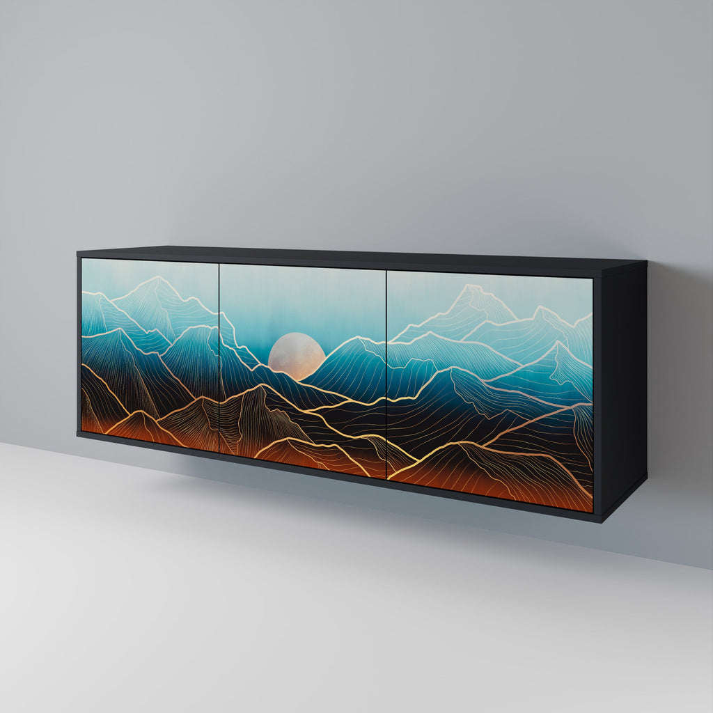 Buffet 3 portes LUNAR SECRETS en finition noire