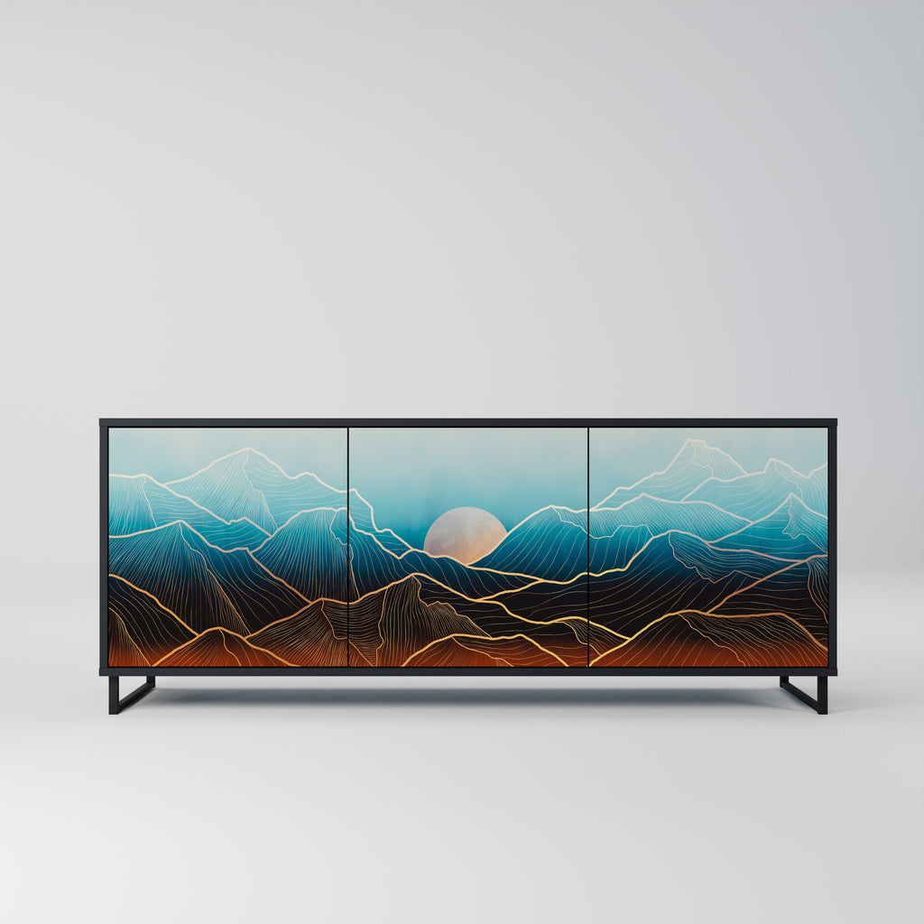 Buffet 3 portes LUNAR SECRETS en finition noire