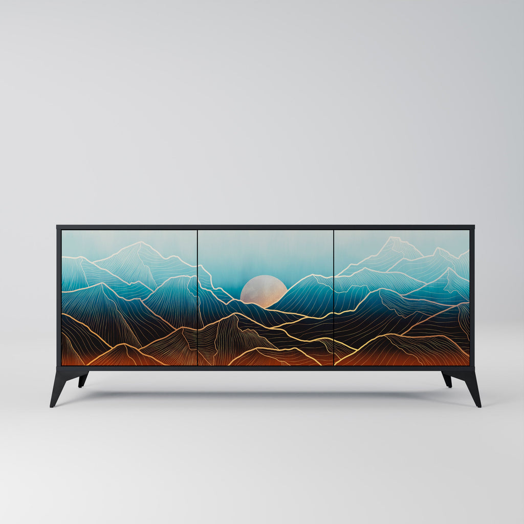 Buffet 3 portes LUNAR SECRETS en finition noire