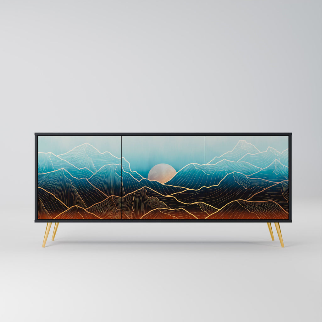 Buffet 3 portes LUNAR SECRETS en finition noire