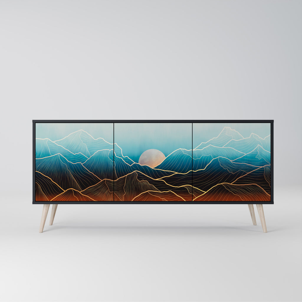 Buffet 3 portes LUNAR SECRETS en finition noire