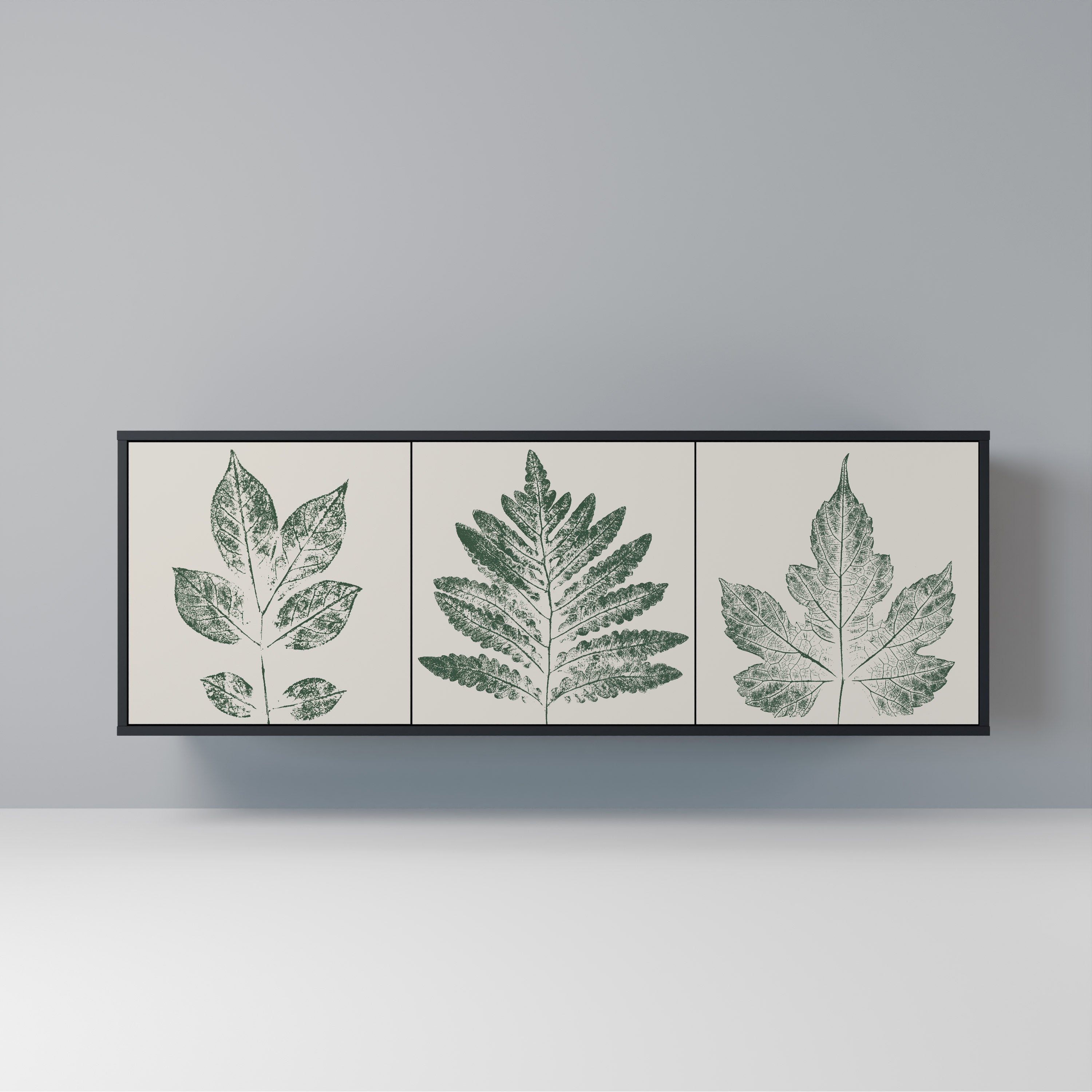 Buffet 3 portes GREEN LEAFY STAMPS finition noire