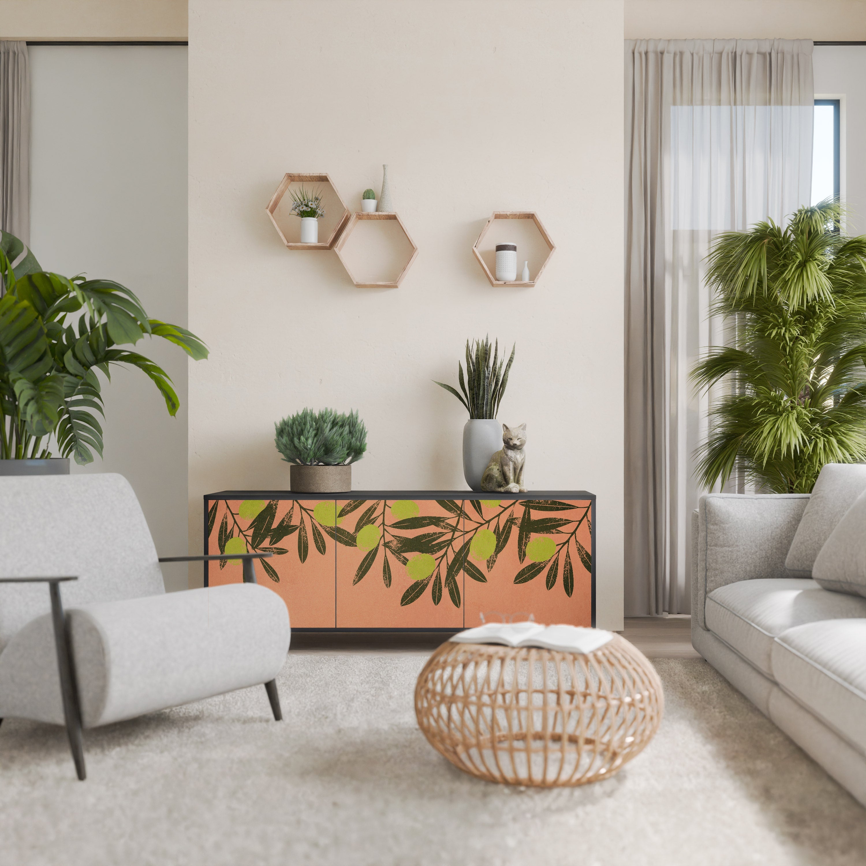 Buffet 3 portes JUICY OLIVES finition noire