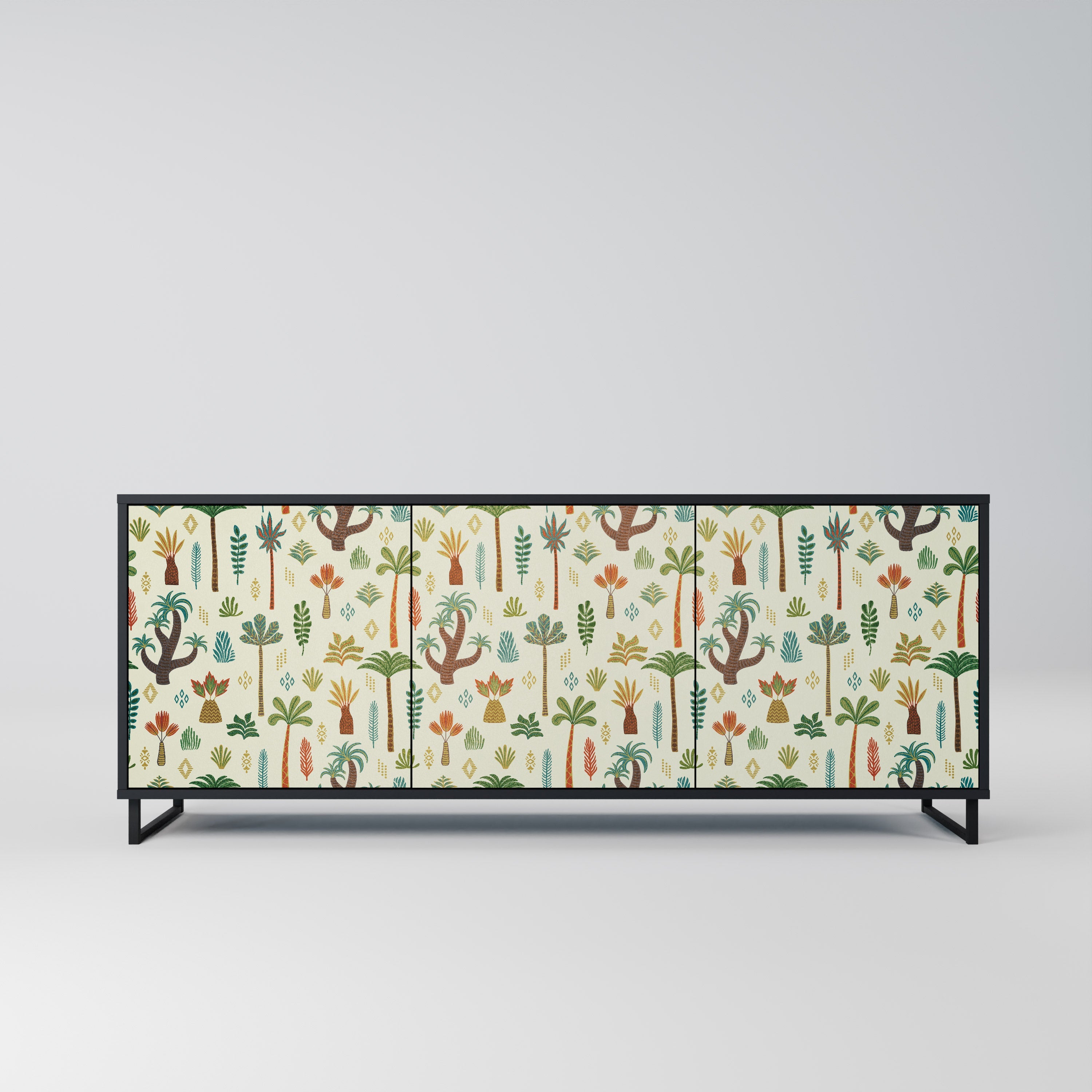 Buffet 3 portes PALM SPRING finition noire