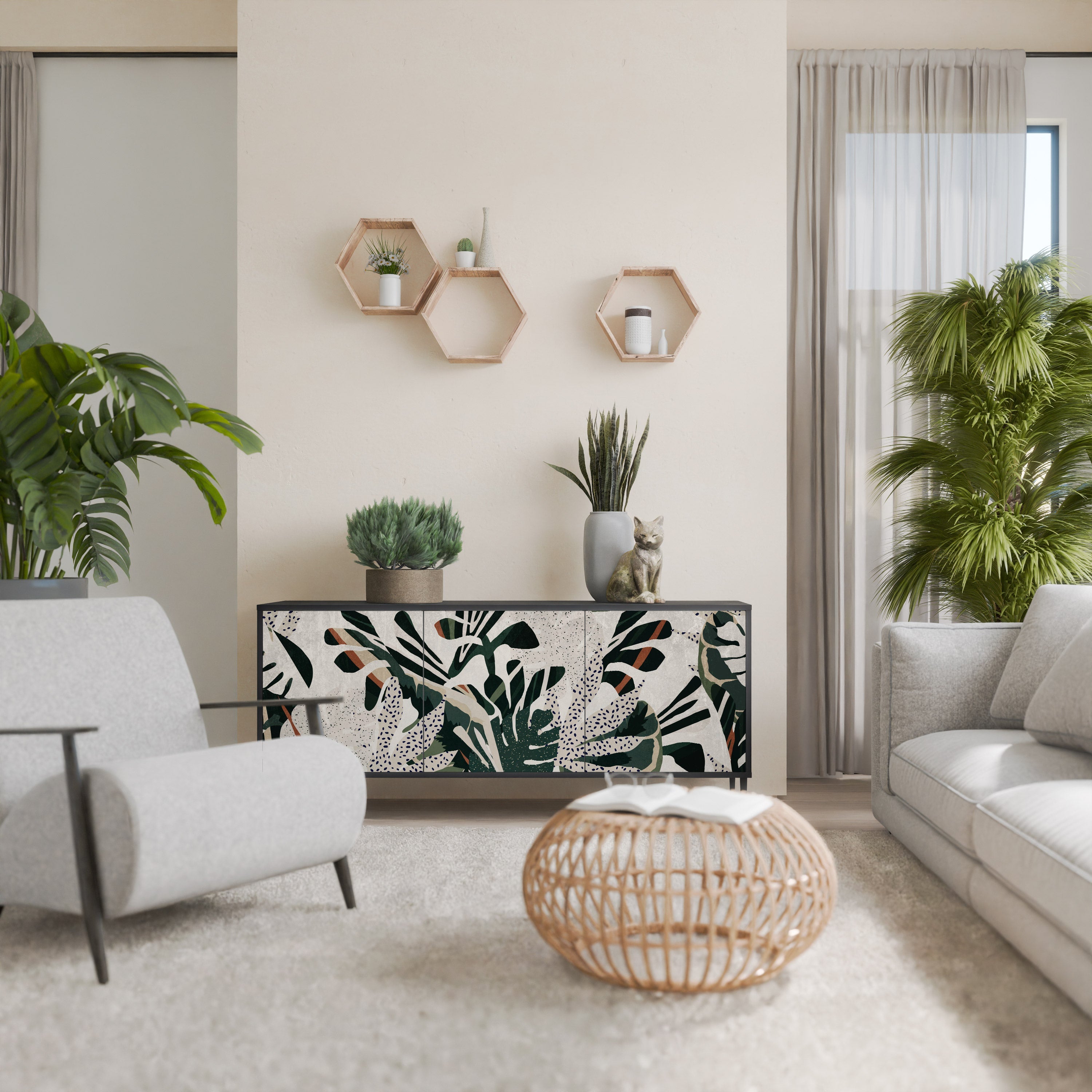 Buffet 3 portes VERDURE FORMATION finition noire