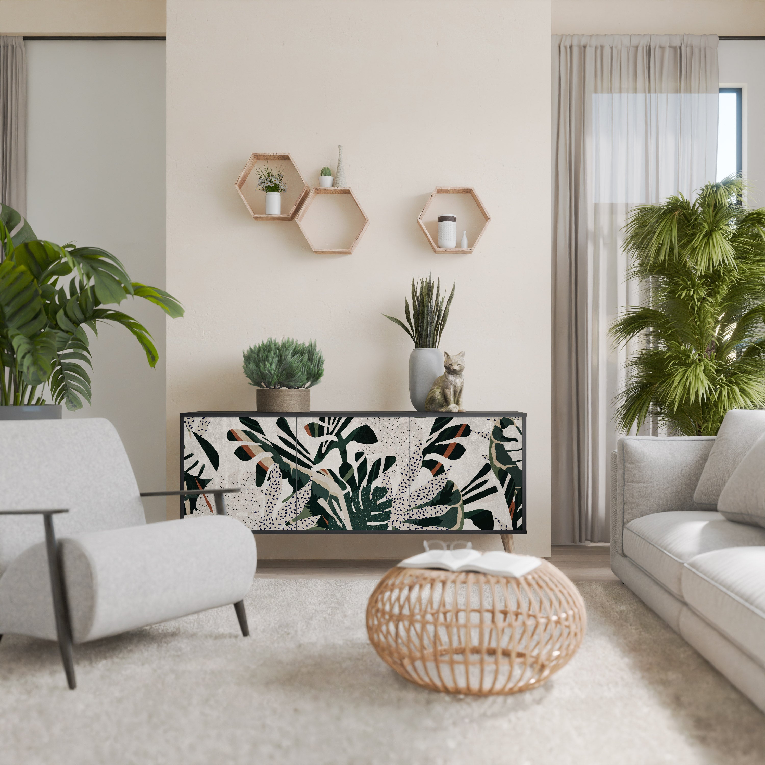 Buffet 3 portes VERDURE FORMATION finition noire