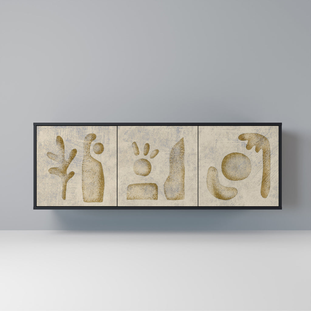 Buffet 3 portes SAND SCULPTURES en finition noire