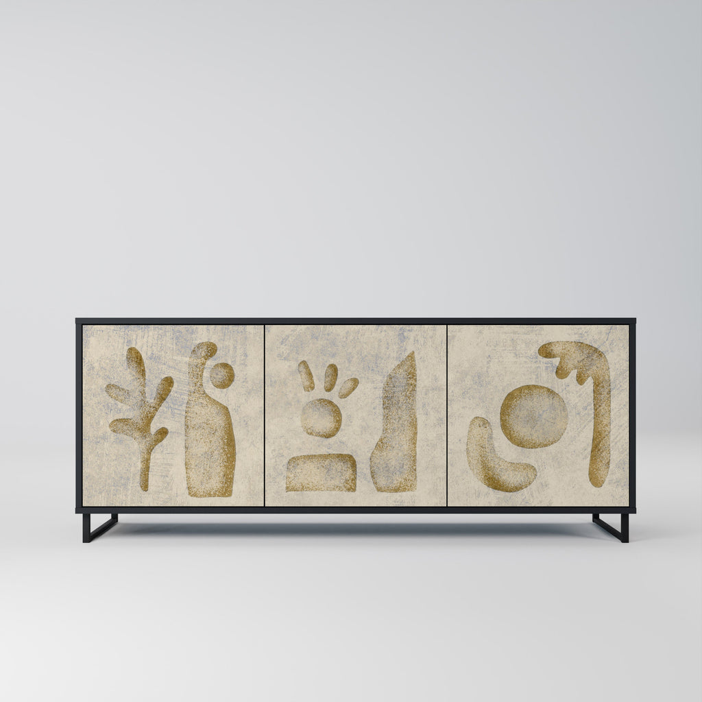 Buffet 3 portes SAND SCULPTURES en finition noire