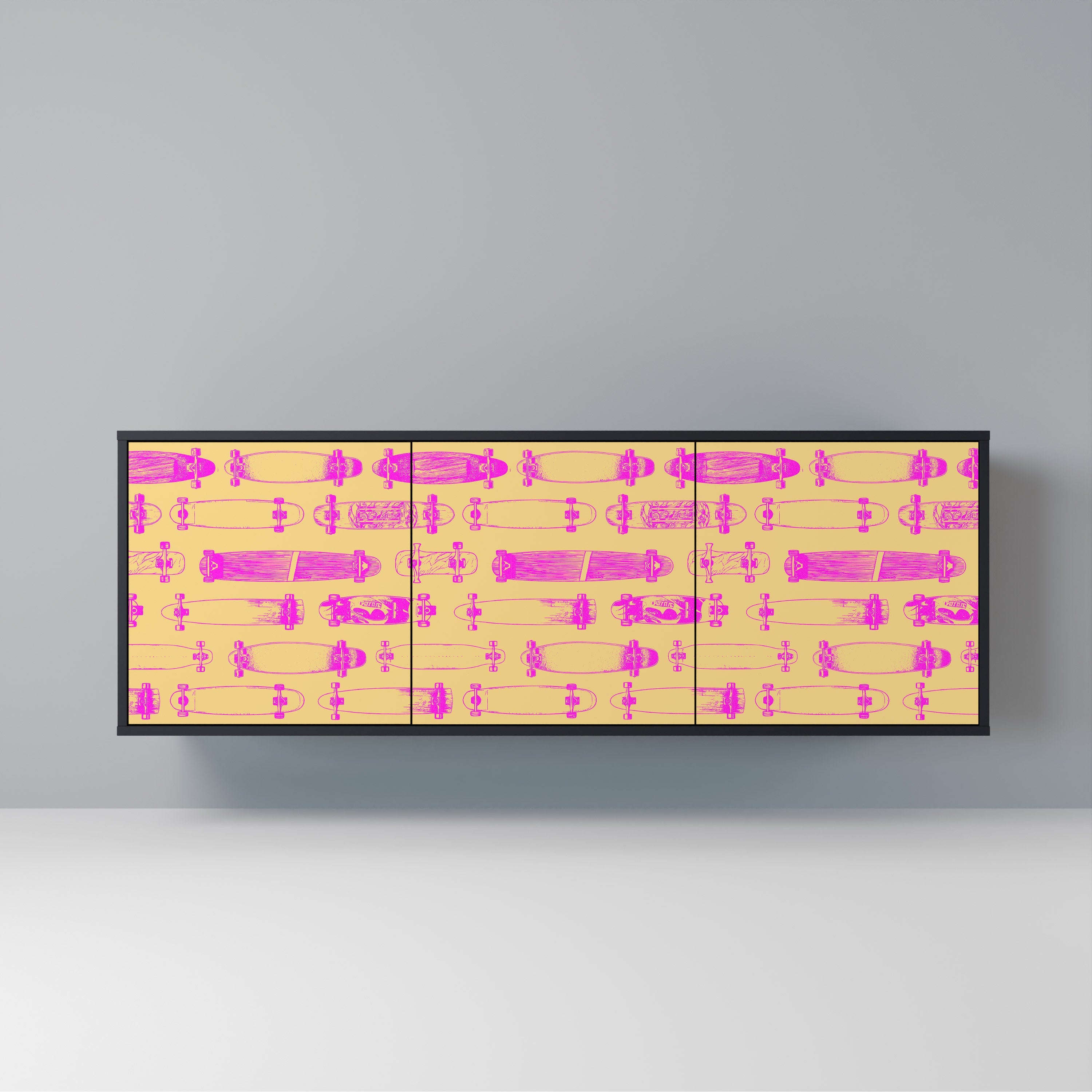 Buffet 3 portes SKATEBOARD ARTISTRY en finition noire