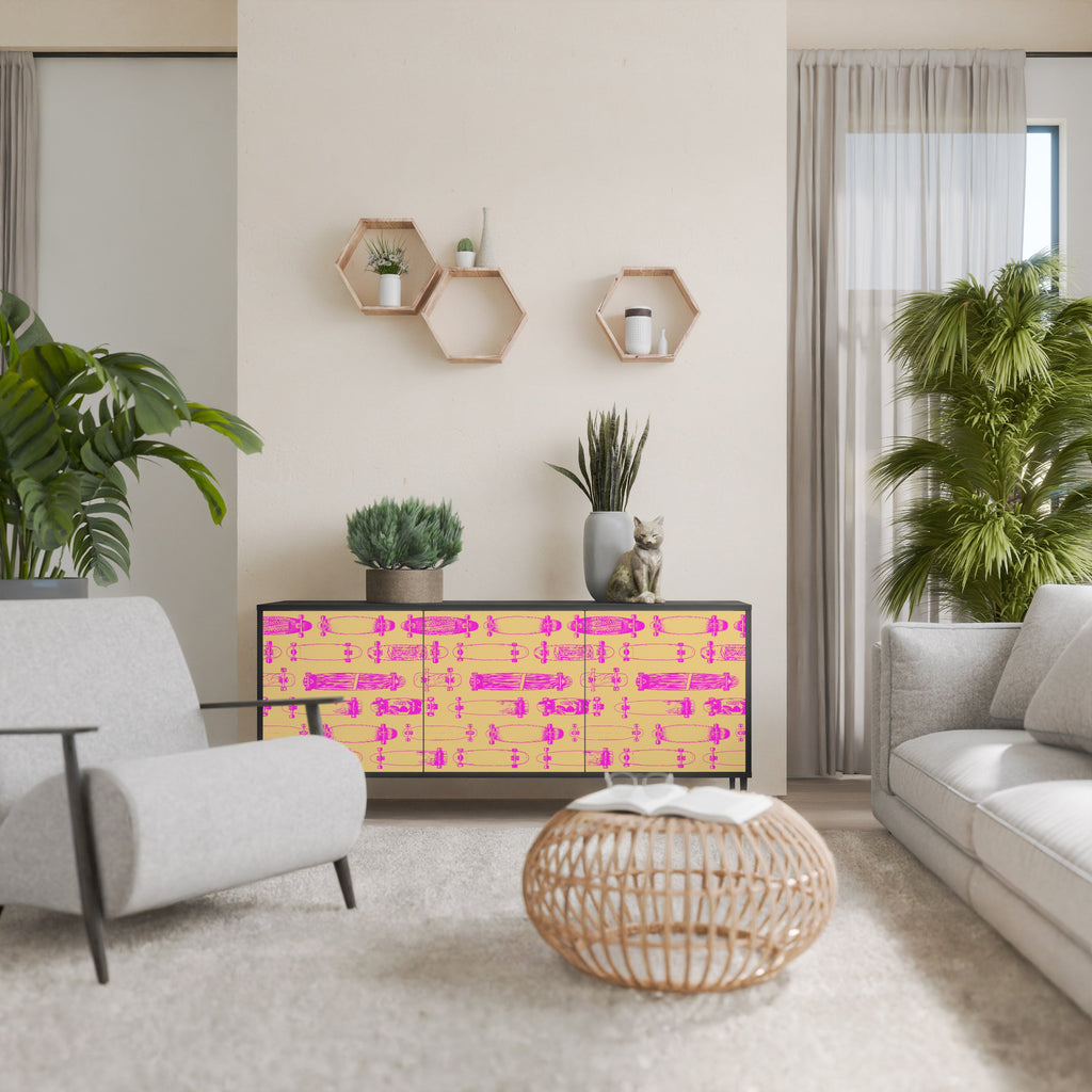 Buffet 3 portes SKATEBOARD ARTISTRY en finition noire