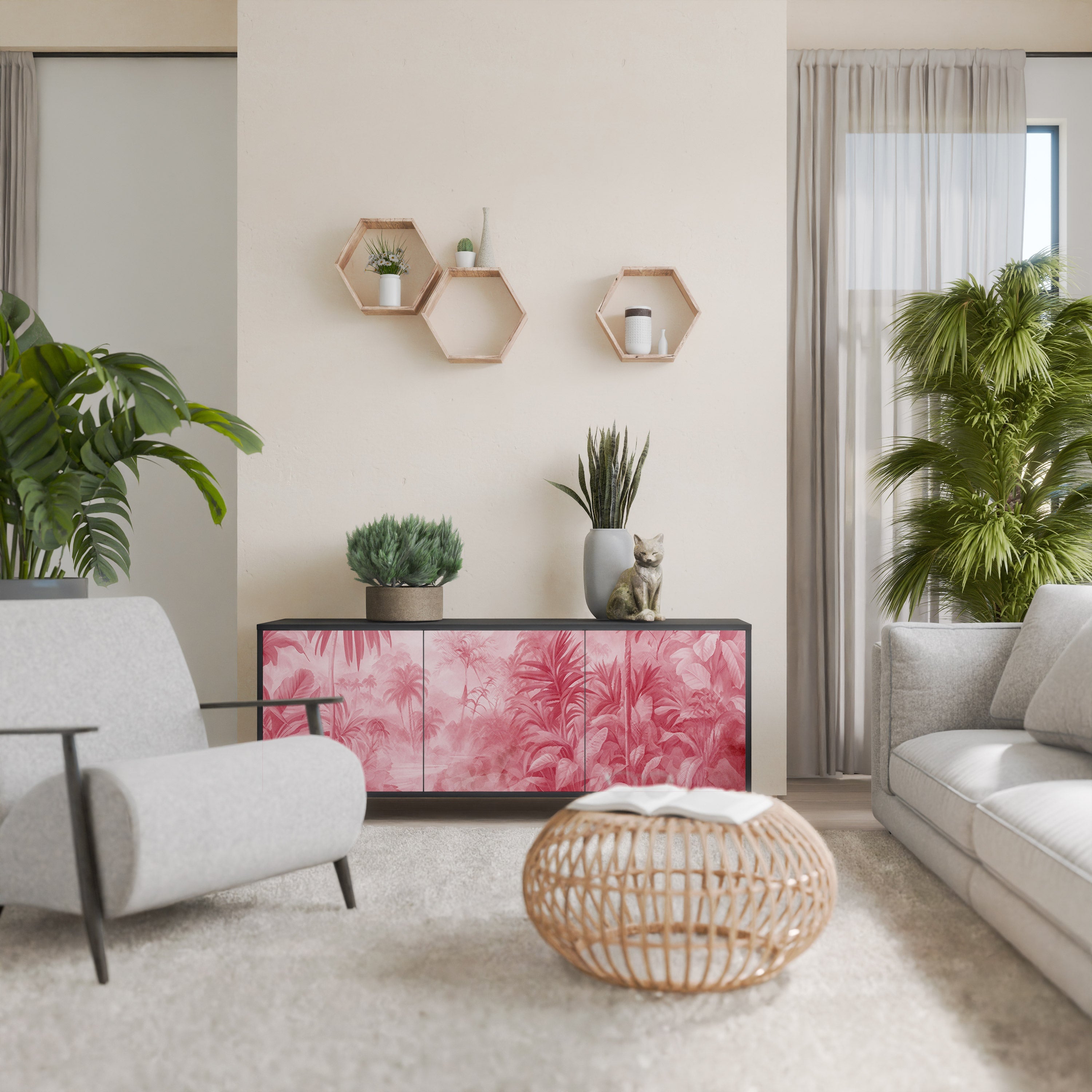 Buffet 3 portes SWEET TROPICS finition noire