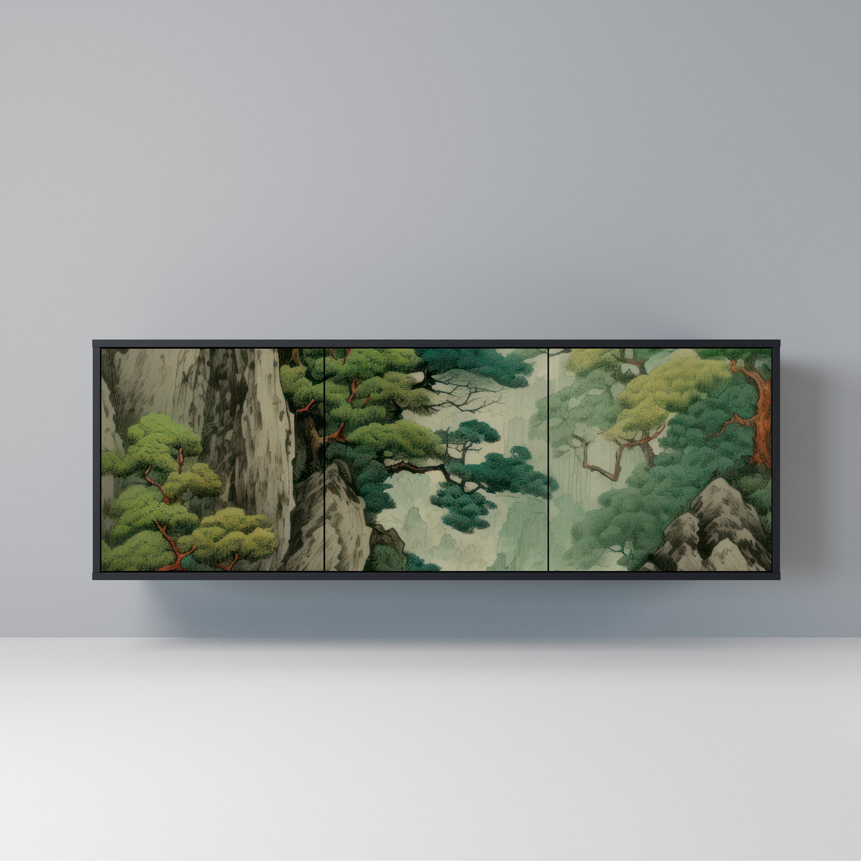 Buffet 3 portes VERDURE ABYSS finition noire