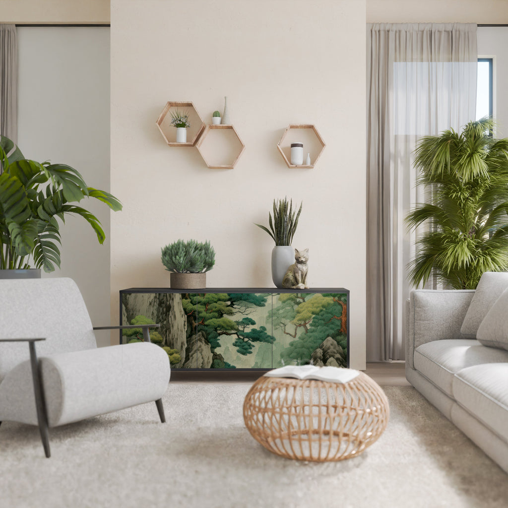 Buffet 3 portes VERDURE ABYSS finition noire