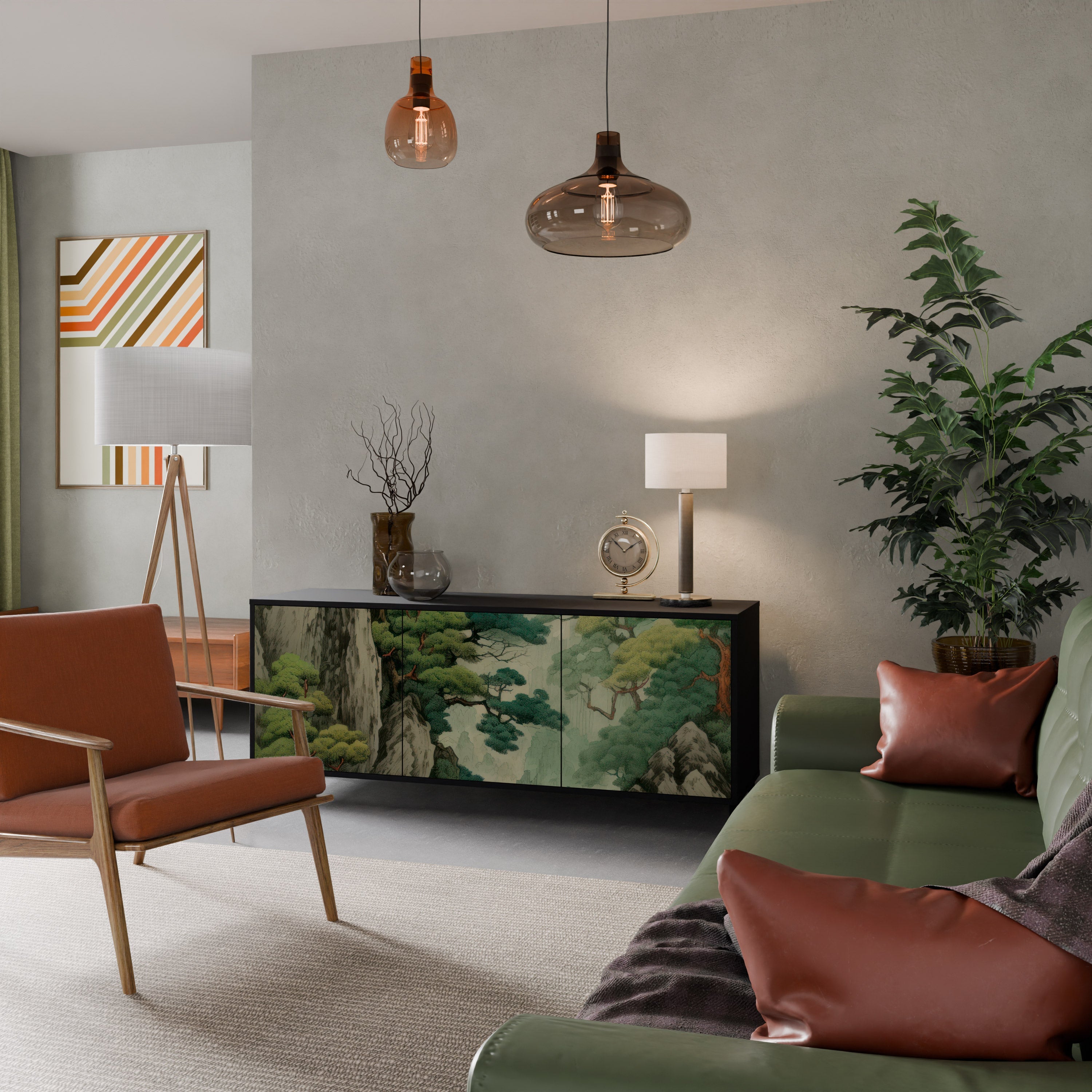 Buffet 3 portes VERDURE ABYSS finition noire