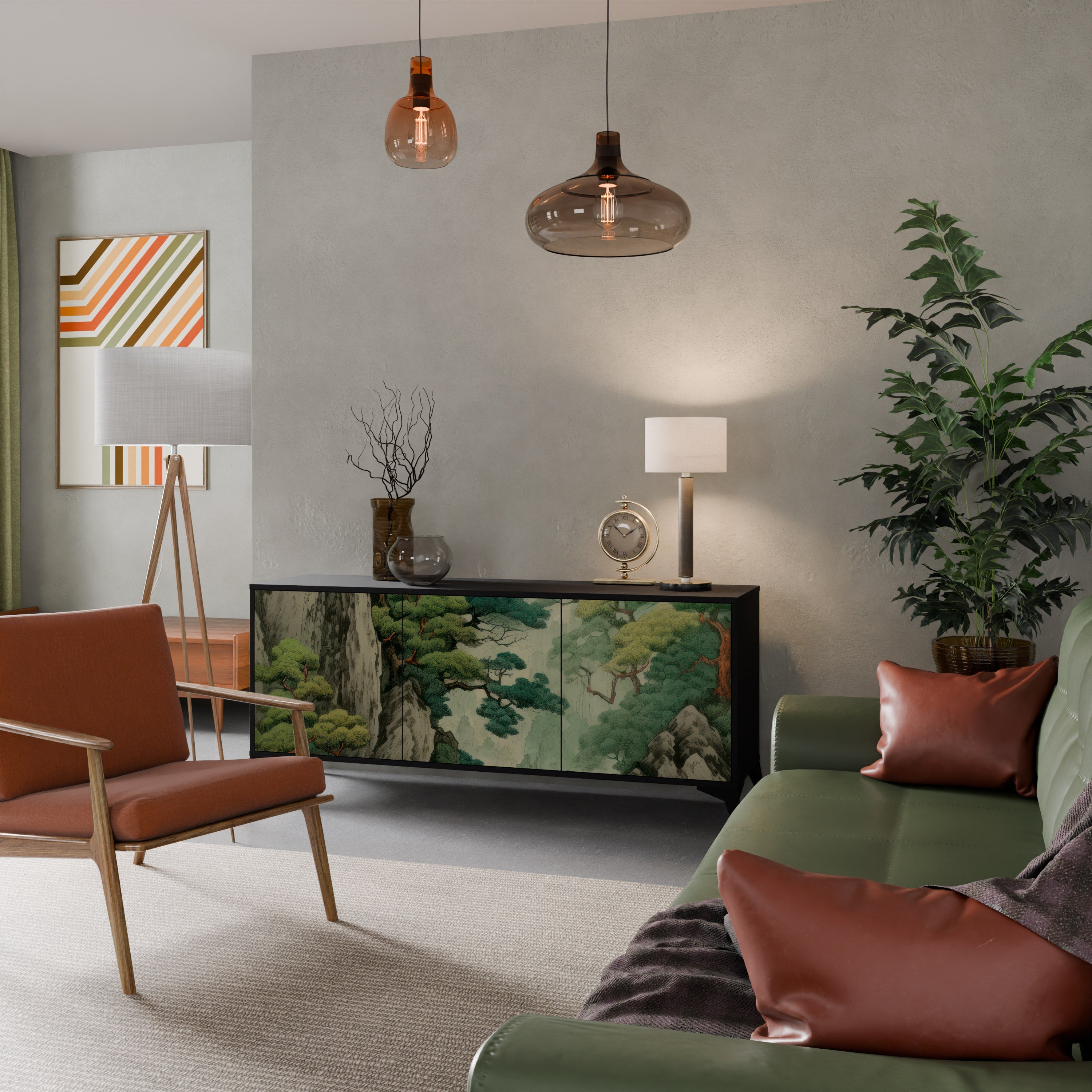 Buffet 3 portes VERDURE ABYSS finition noire