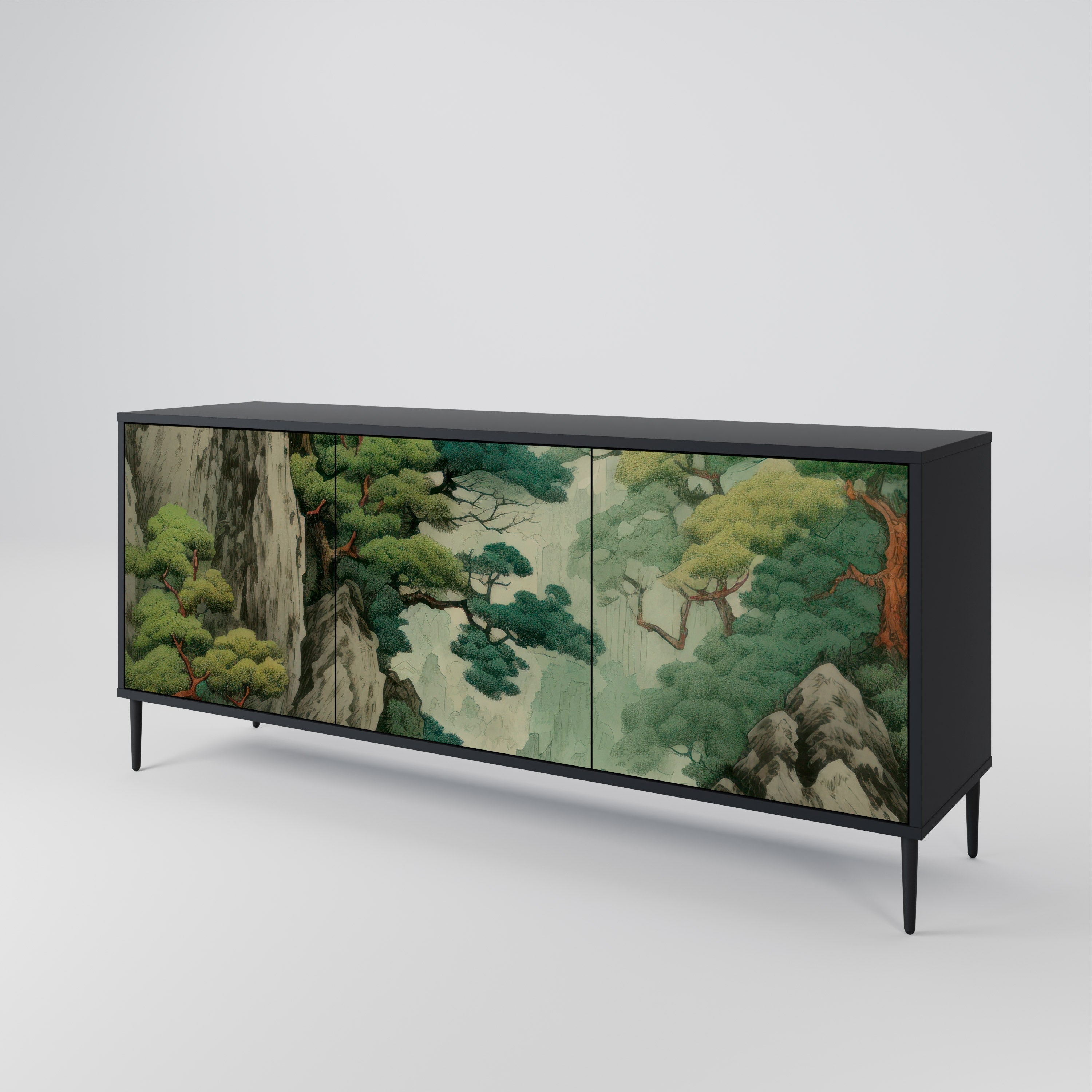 Buffet 3 portes VERDURE ABYSS finition noire