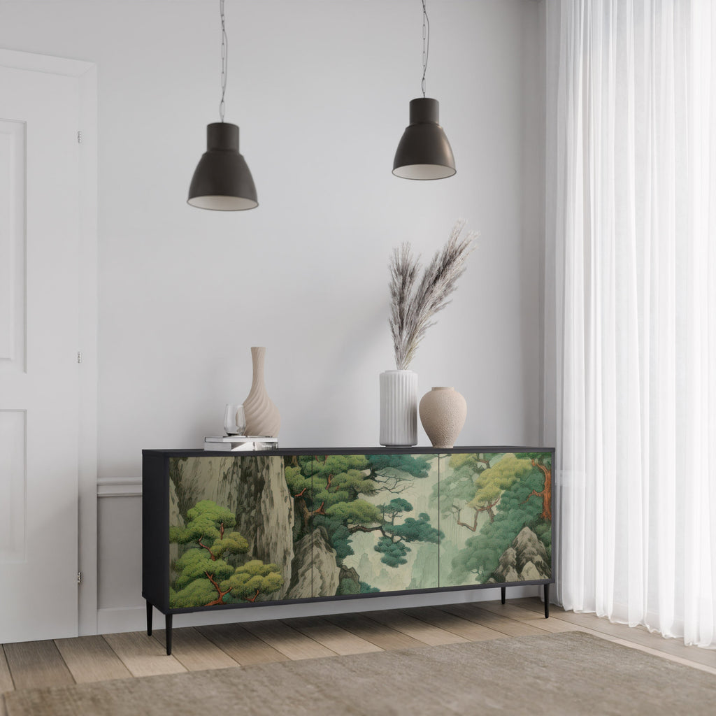 Buffet 3 portes VERDURE ABYSS finition noire