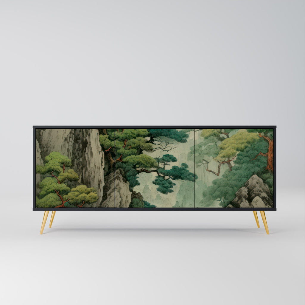 Buffet 3 portes VERDURE ABYSS finition noire